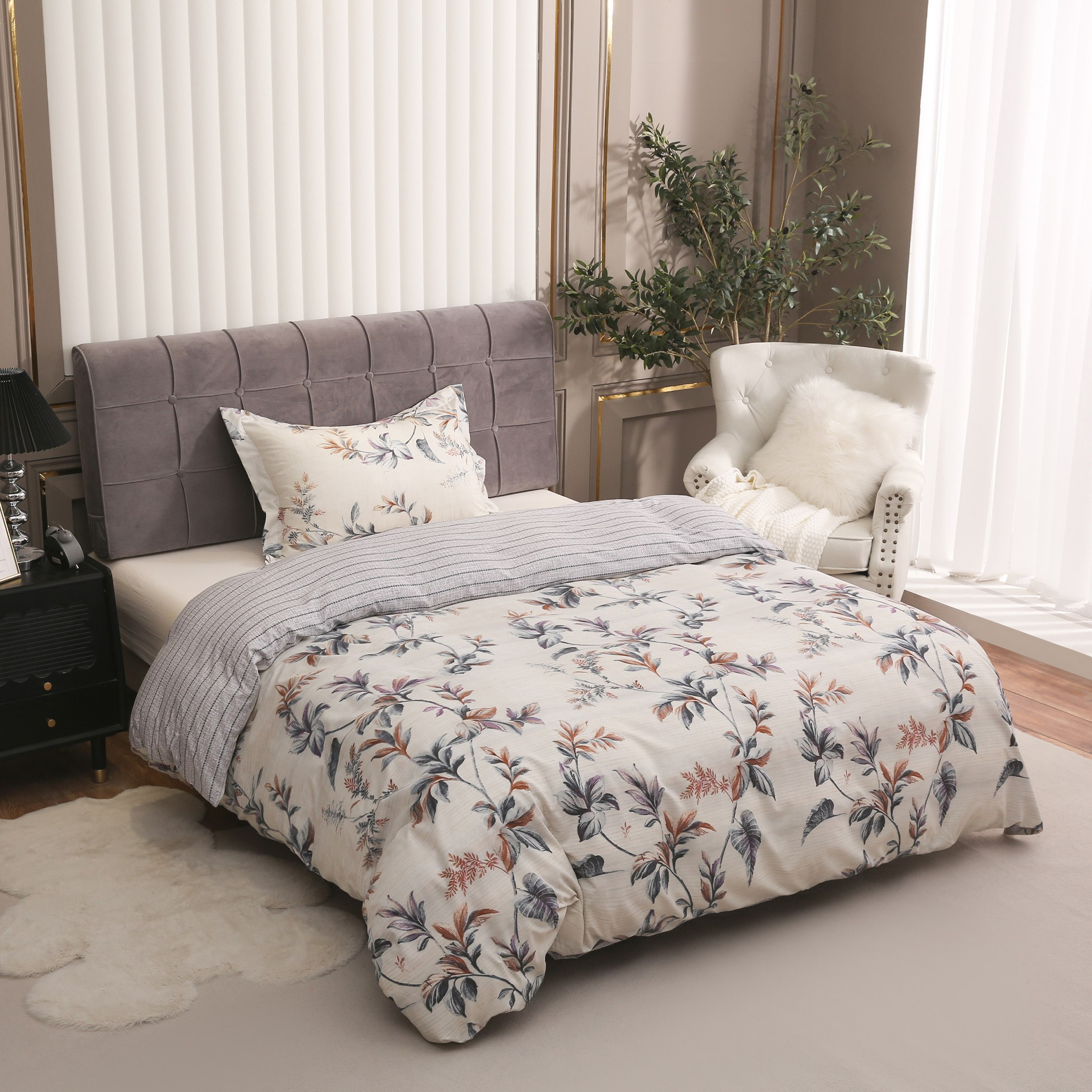 طقم غطاء لحاف فردي من الألياف الدقيقة قطعتين بطبعات من موراند - 135x200 سم-hbxhomeware-hbxdecorandfurnishings-image-1