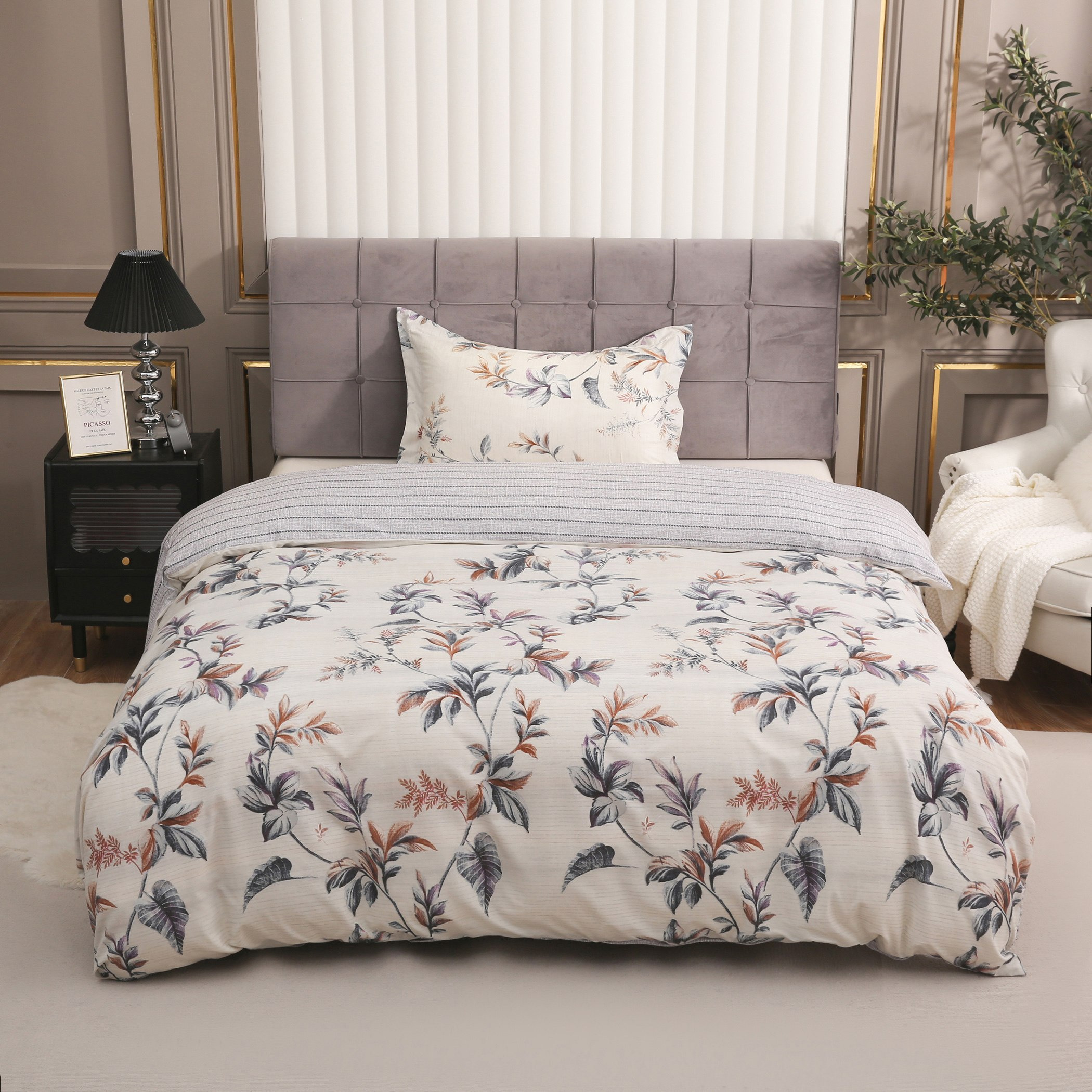 طقم غطاء لحاف فردي من الألياف الدقيقة قطعتين بطبعات من موراند - 135x200 سم-hbxhomeware-hbxdecorandfurnishings-image-2
