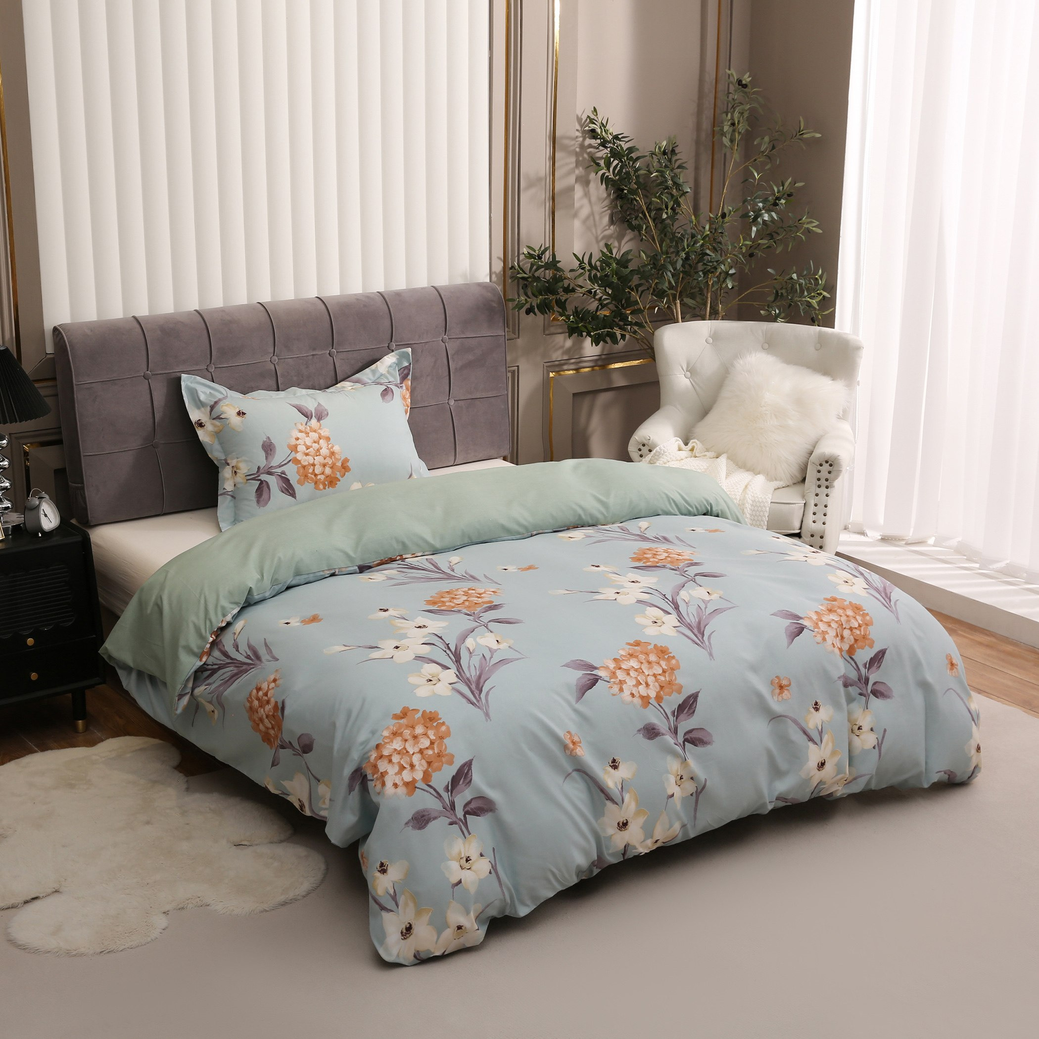 طقم غطاء لحاف فردي من الألياف الدقيقة قطعتين بطبعات من كناري - 135x200 سم-hbxhomeware-hbxdecorandfurnishings-image-1