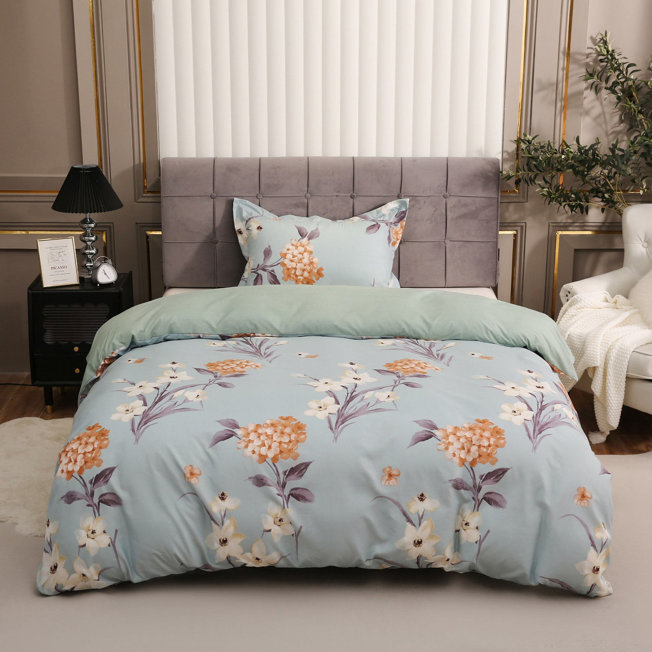 طقم غطاء لحاف فردي من الألياف الدقيقة قطعتين بطبعات من كناري - 135x200 سم-hbxhomeware-hbxdecorandfurnishings-image-2