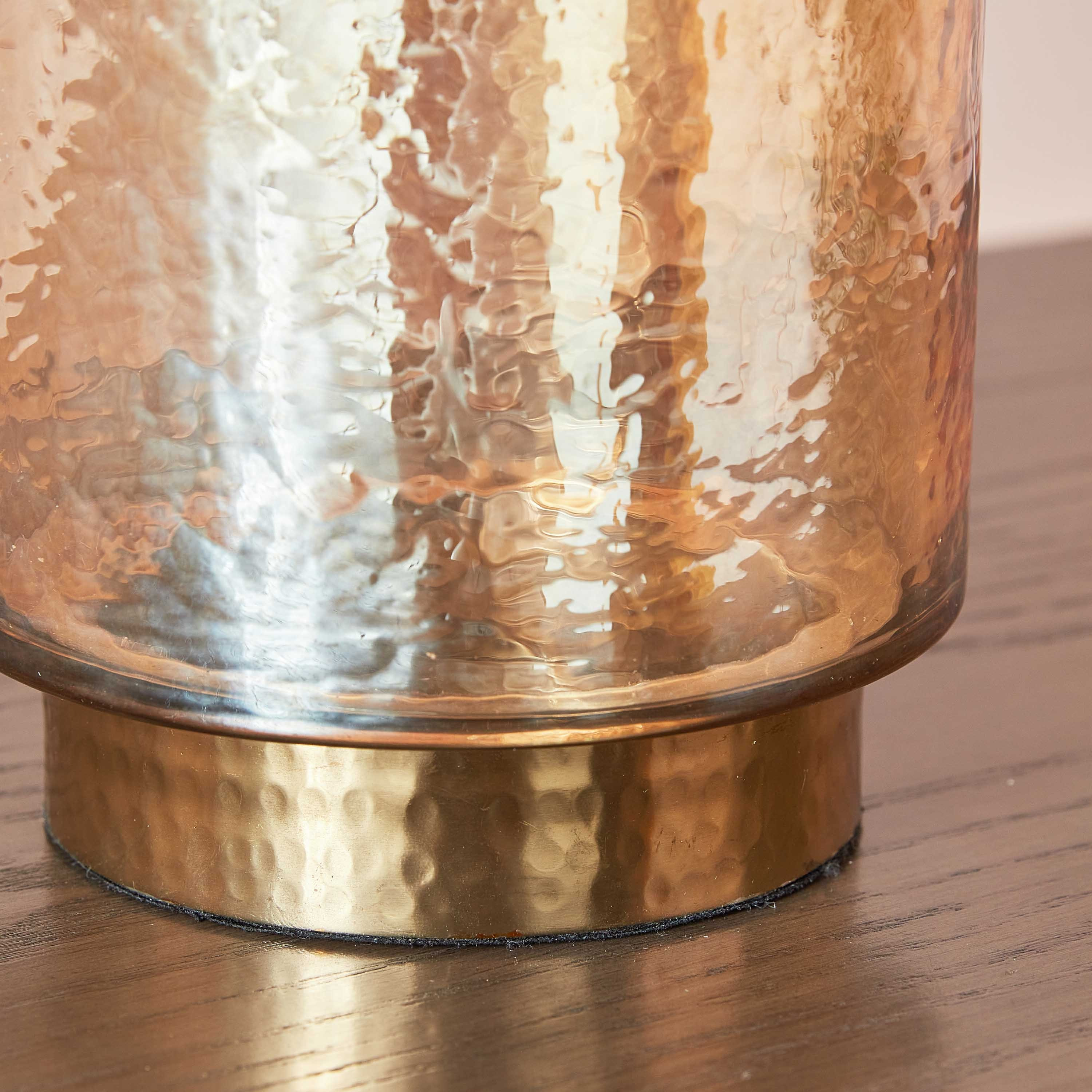 حامل شموع فانوس زجاجي مع حلقة ستيل لوستر من تاجوس - 13x13x30 سم-hbxlivingroom-decorandaccessories-candleholders-image-4