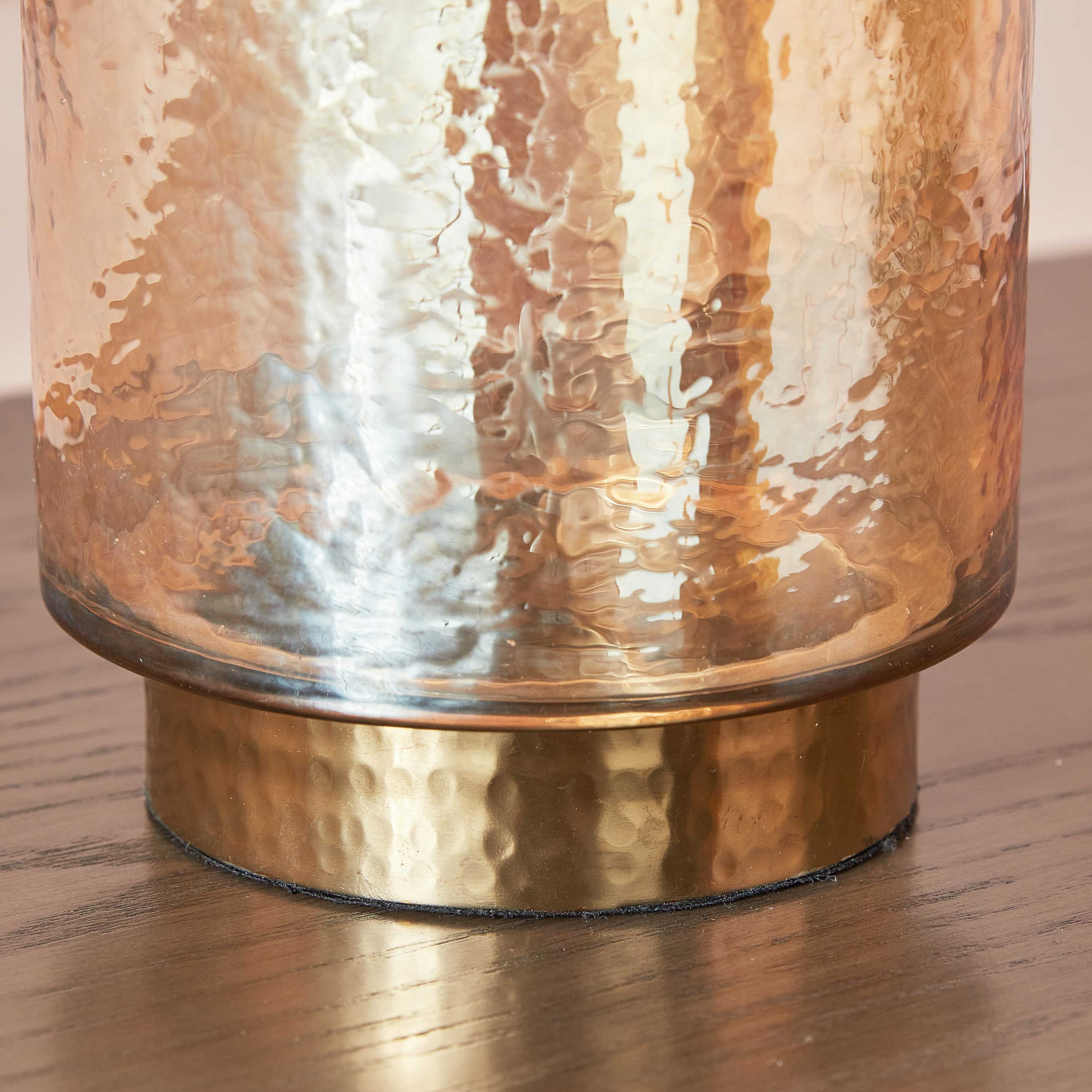 حامل شموع فانوس زجاجي مع حلقة ستيل لوستر من تاجوس - 13x13x23 سم-hbxlivingroom-decorandaccessories-candleholders-image-4