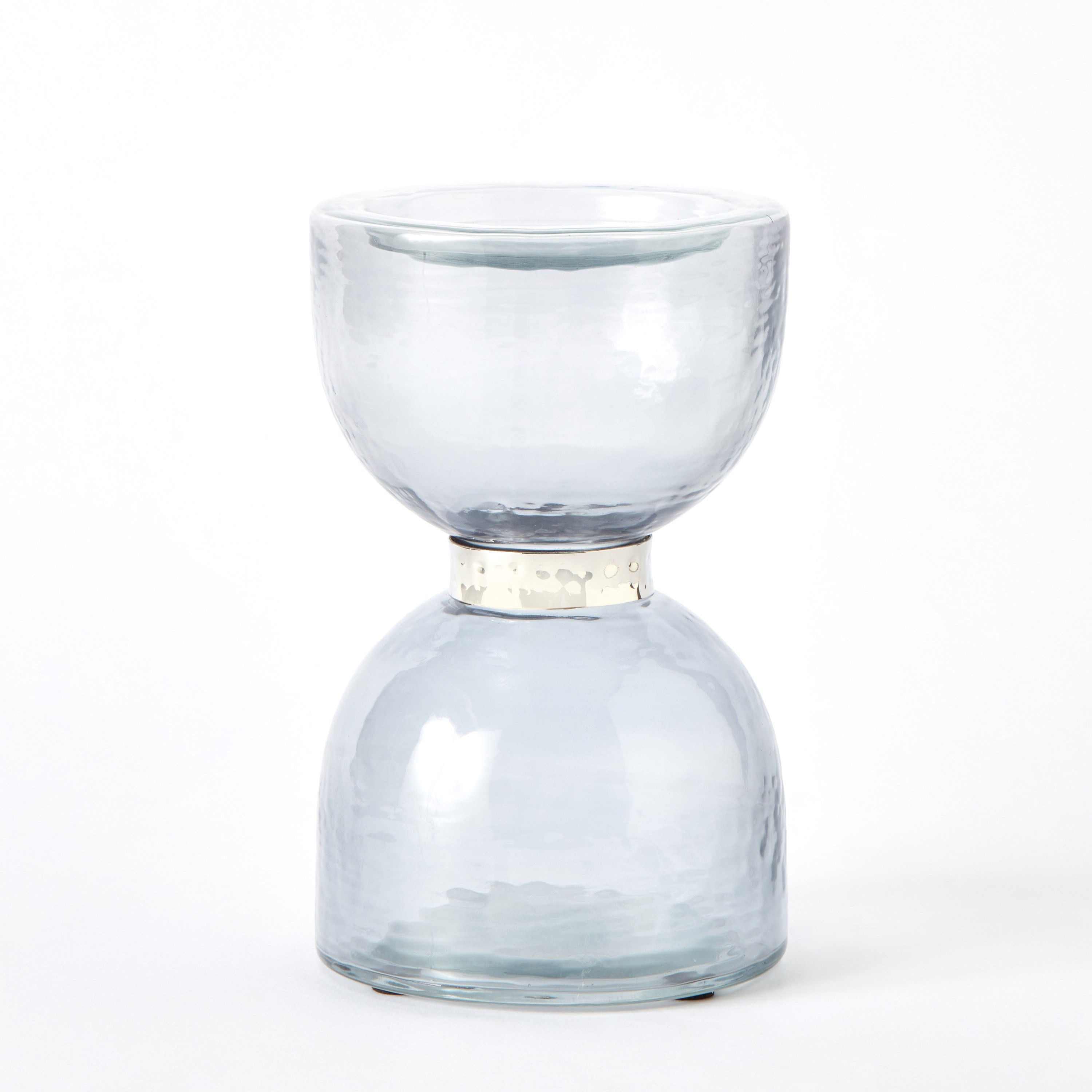حامل شموع زجاج بحلقة من النيكل ستيل من تاجوس - 10x10x18 سم-hbxlivingroom-decorandaccessories-candleholders-image-5