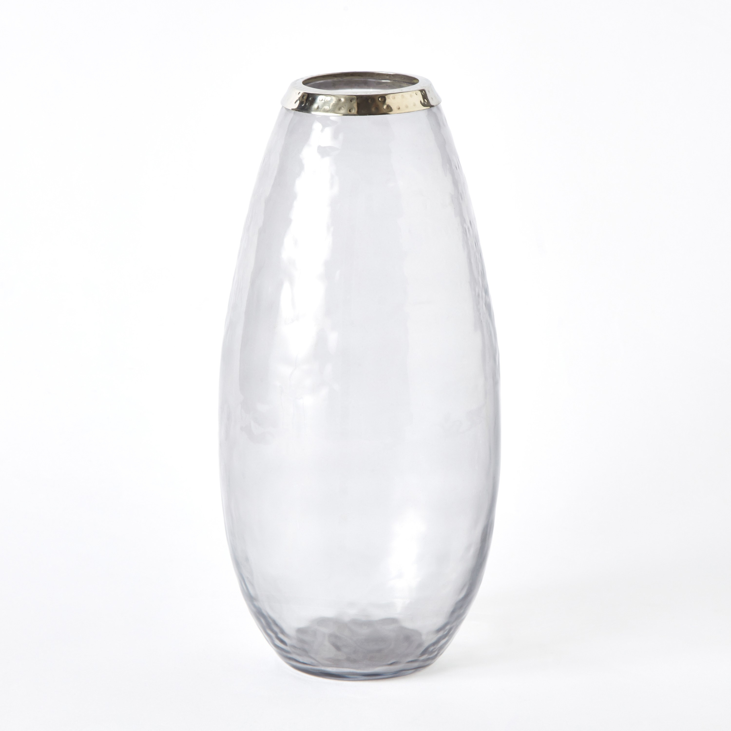 Tagus Glass Vase with Nickel Steel Ring - 15x15x30 cm-hbxhomeware-hbxdecorandfurnishings-image-5