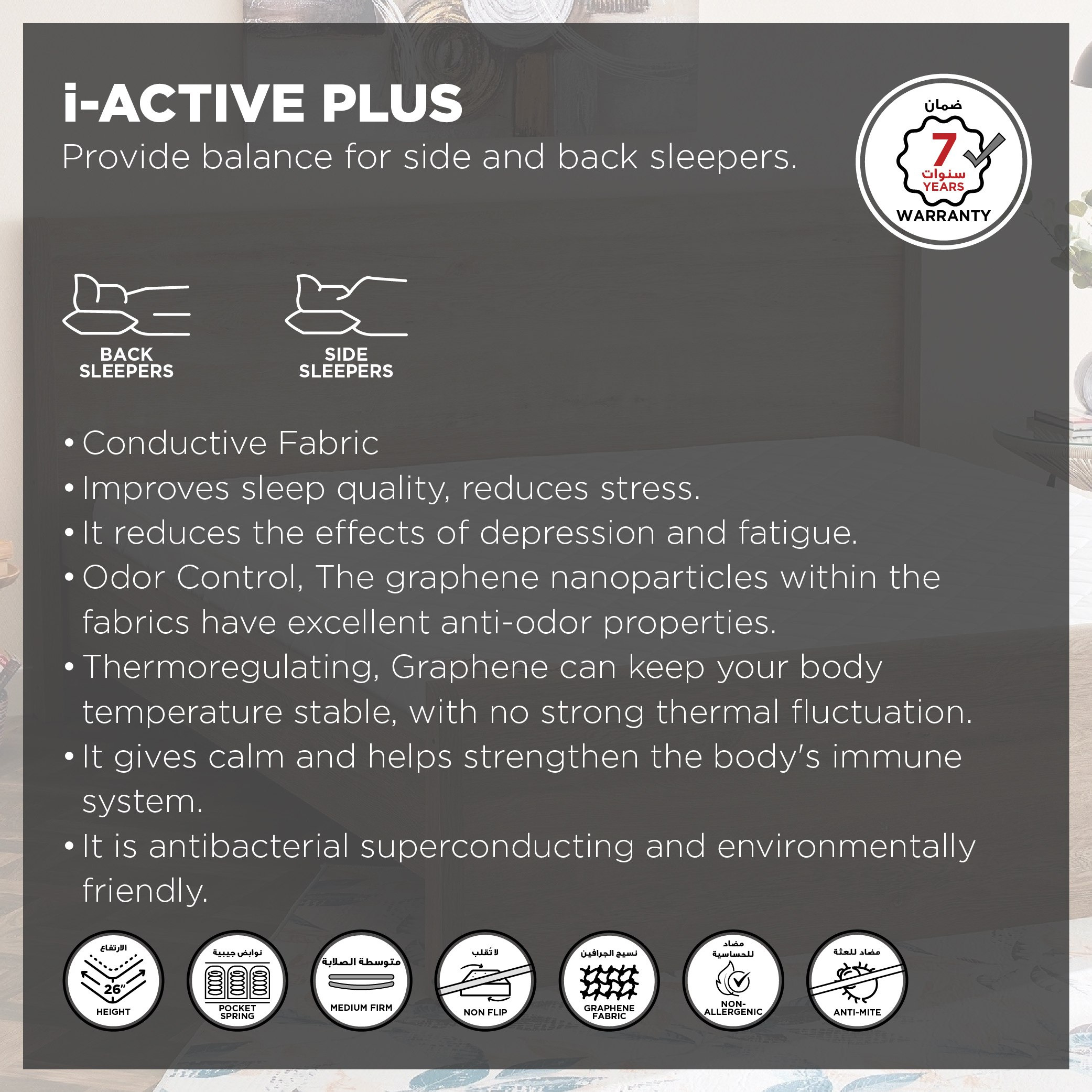 مرتبة توين قماش موصل بنوابض جيبية من سليب لوكس آي أكتيف بلس - 120x200x26 سم-hbxfurniture-mattresses-twin-image-5