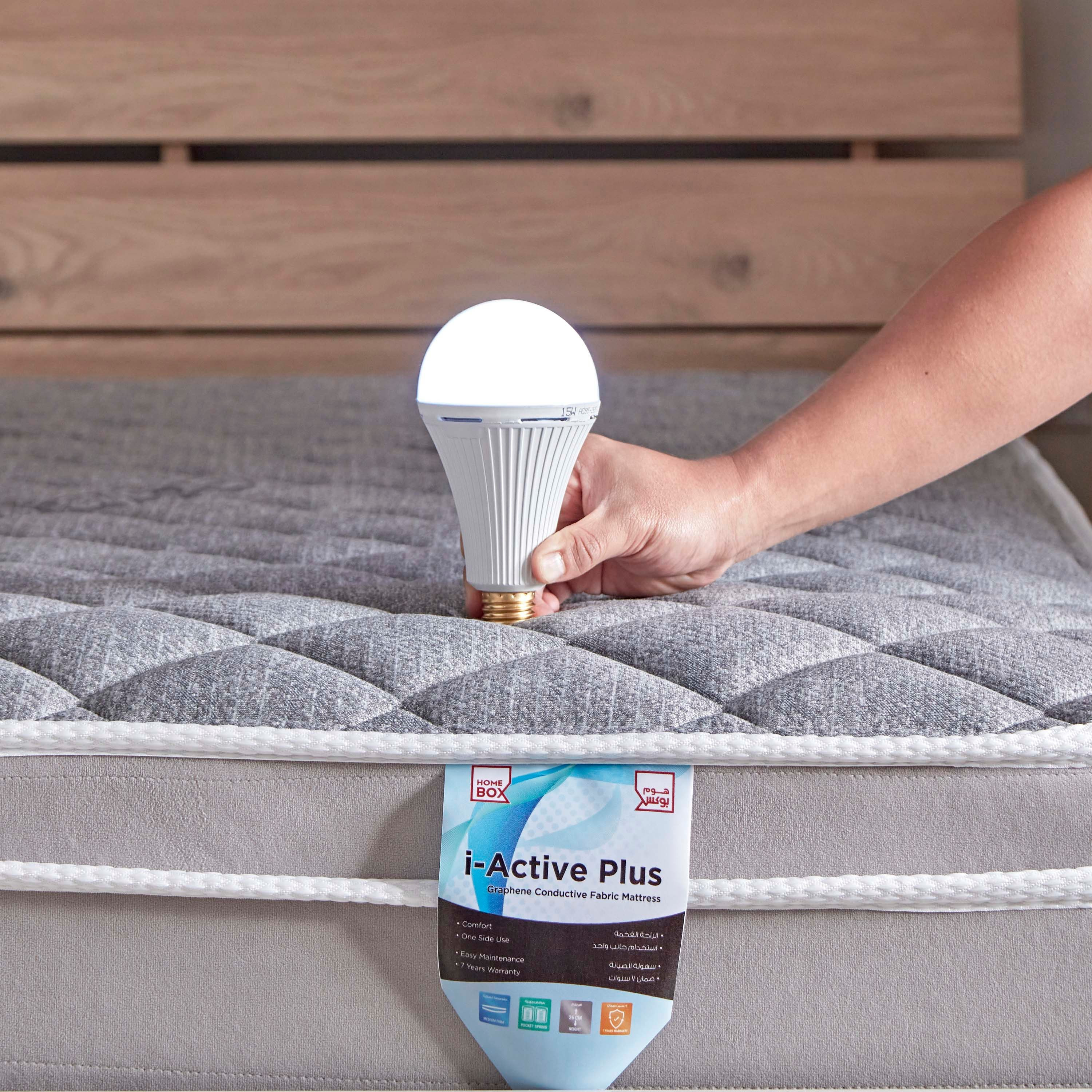 SleepLuxe iActive Plus Conductive Fabric Medium Firm Pocket Spring Queen Mattress - 150x200x26 cm-hbxbedroom-mattresses-queen-image-3