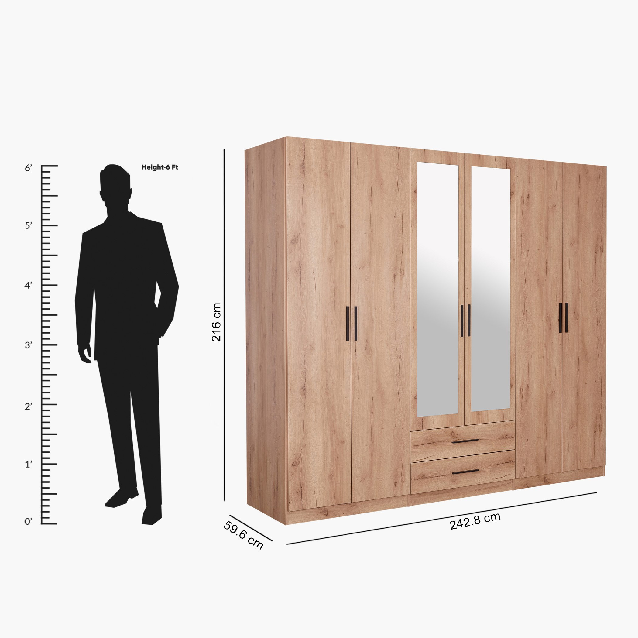 خزانة ملابس -6 أبواب بمرآة من أوربان-hbxfurniture-wardrobes-image-10