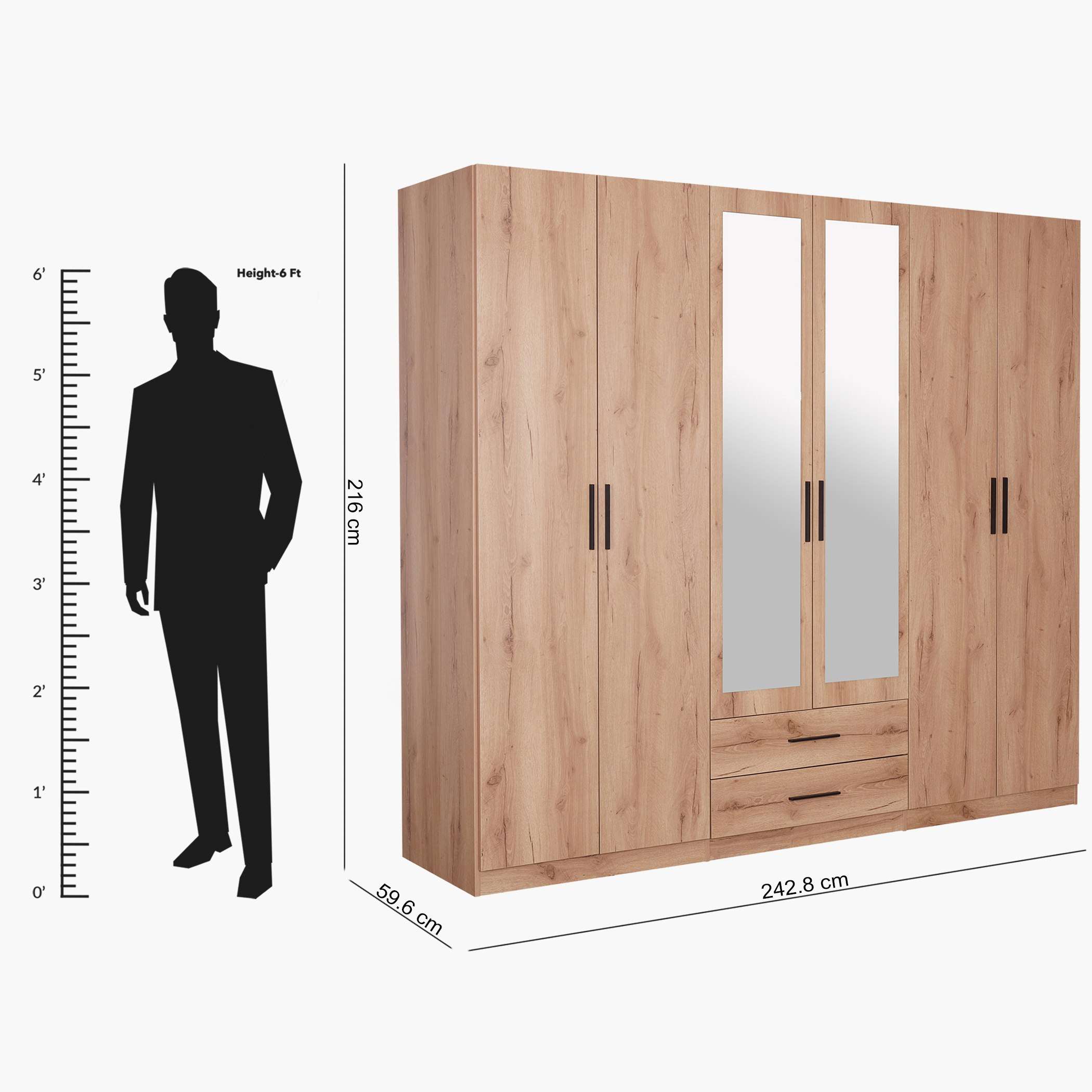 خزانة ملابس -6 أبواب بمرآة من أوربان-hbxfurniture-wardrobes-image-11