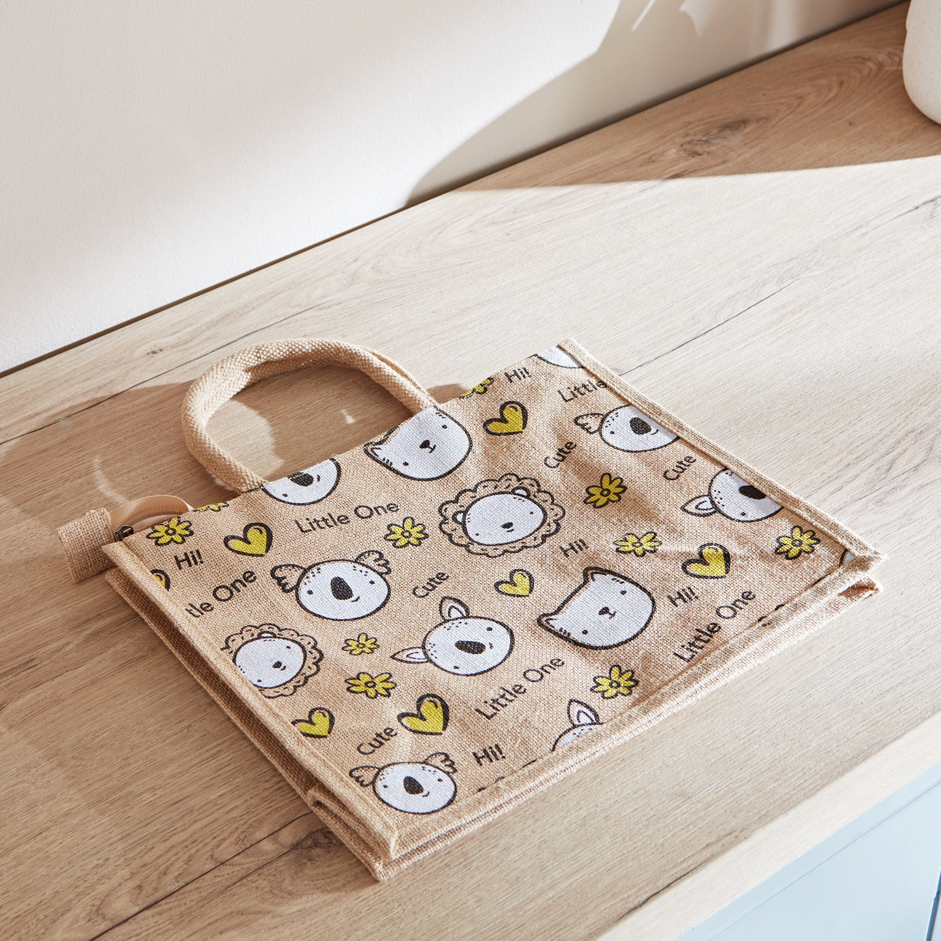 شنطة جوت بطبعات من رون - 30x38x15 سم-hbxhomeware-hbxkidsandyouth-image-2