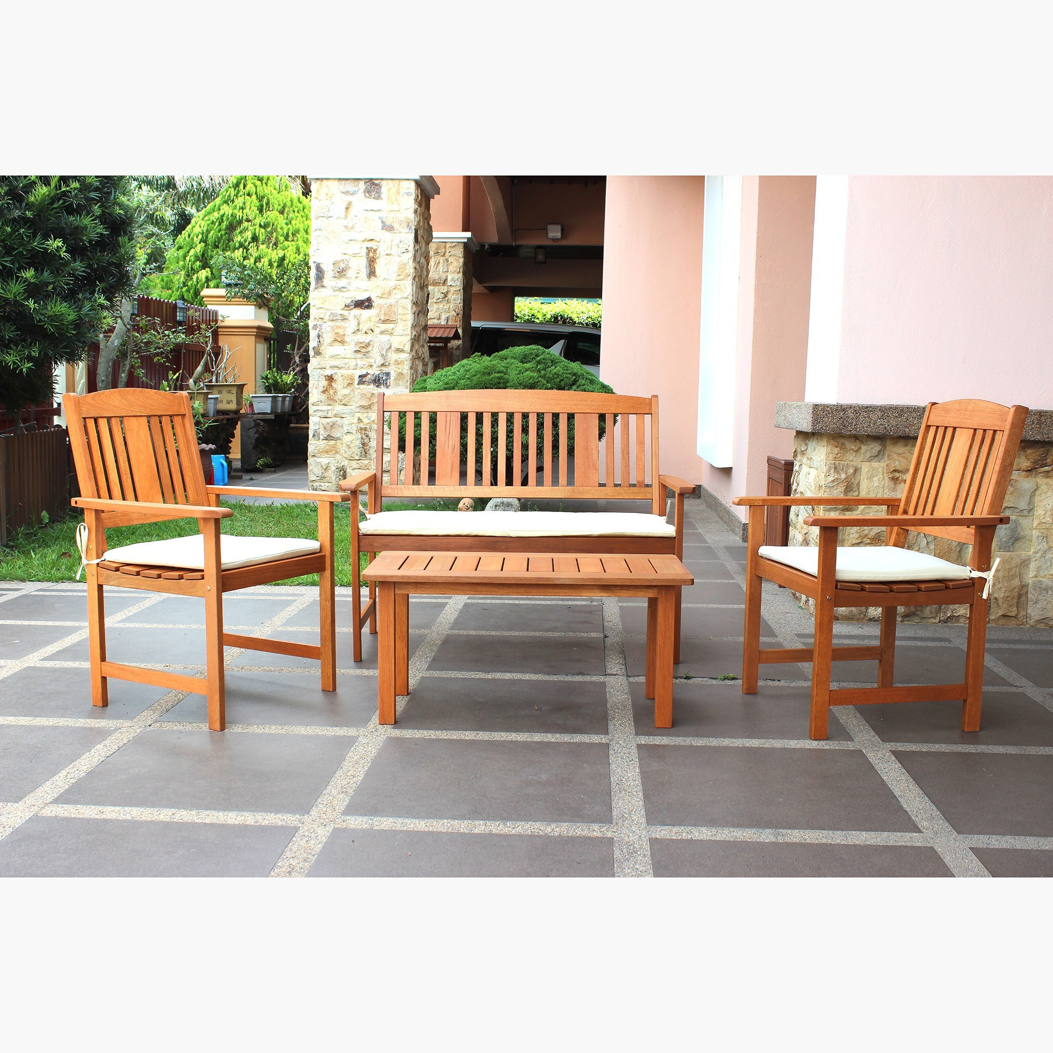 طقم كنب للجلسات الخارجية 2+1+1 مقاعد مع طاولة قهوة ووسائد مقعد من فيرا باهاما-hbxfurniture-livingroom-sofasandsofasets-image-4