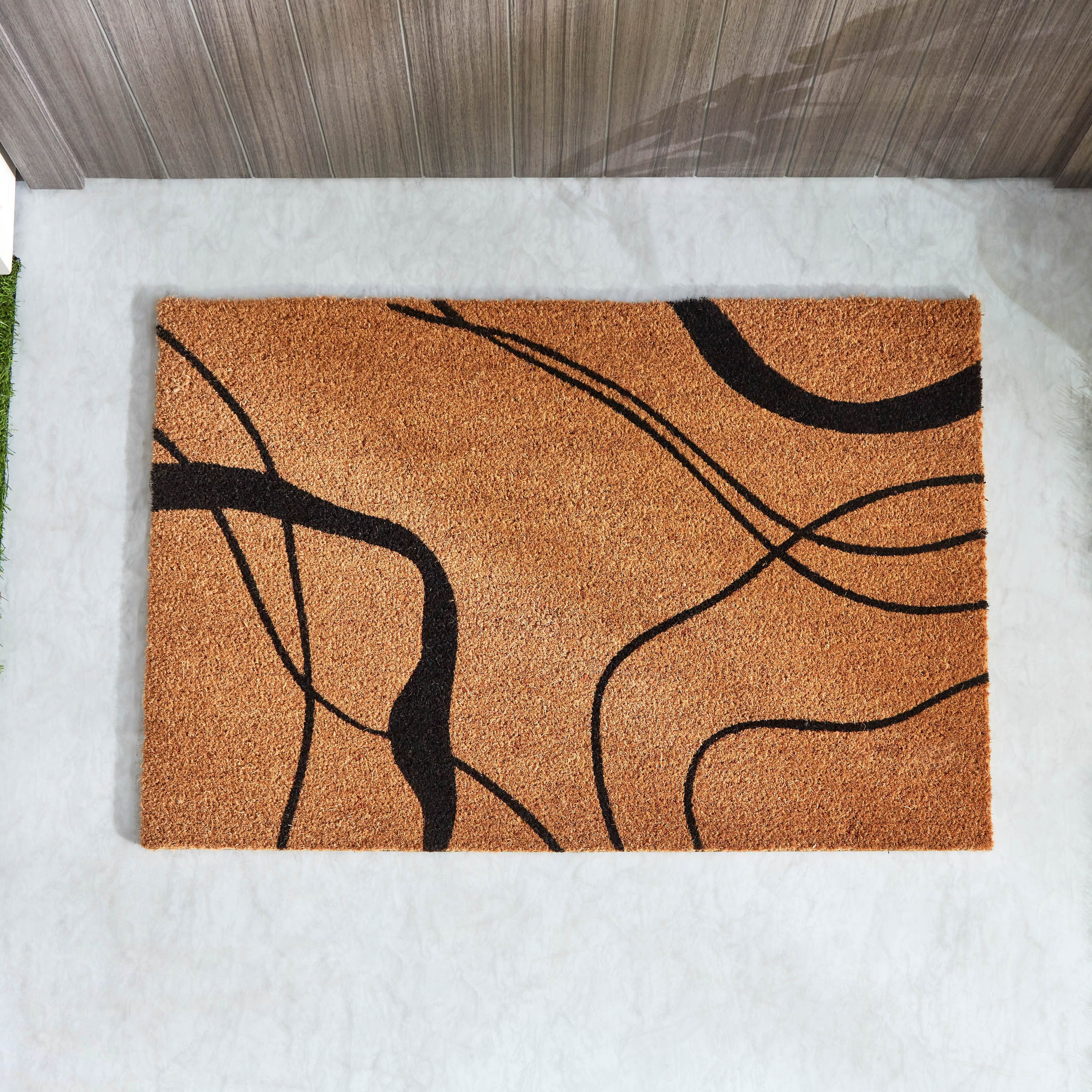 سجادة باب من ألياف جوز الهند بظهر بي في سي وطبعات - 60x90 سم-hbxhomeware-hbxlivingroom-image-2