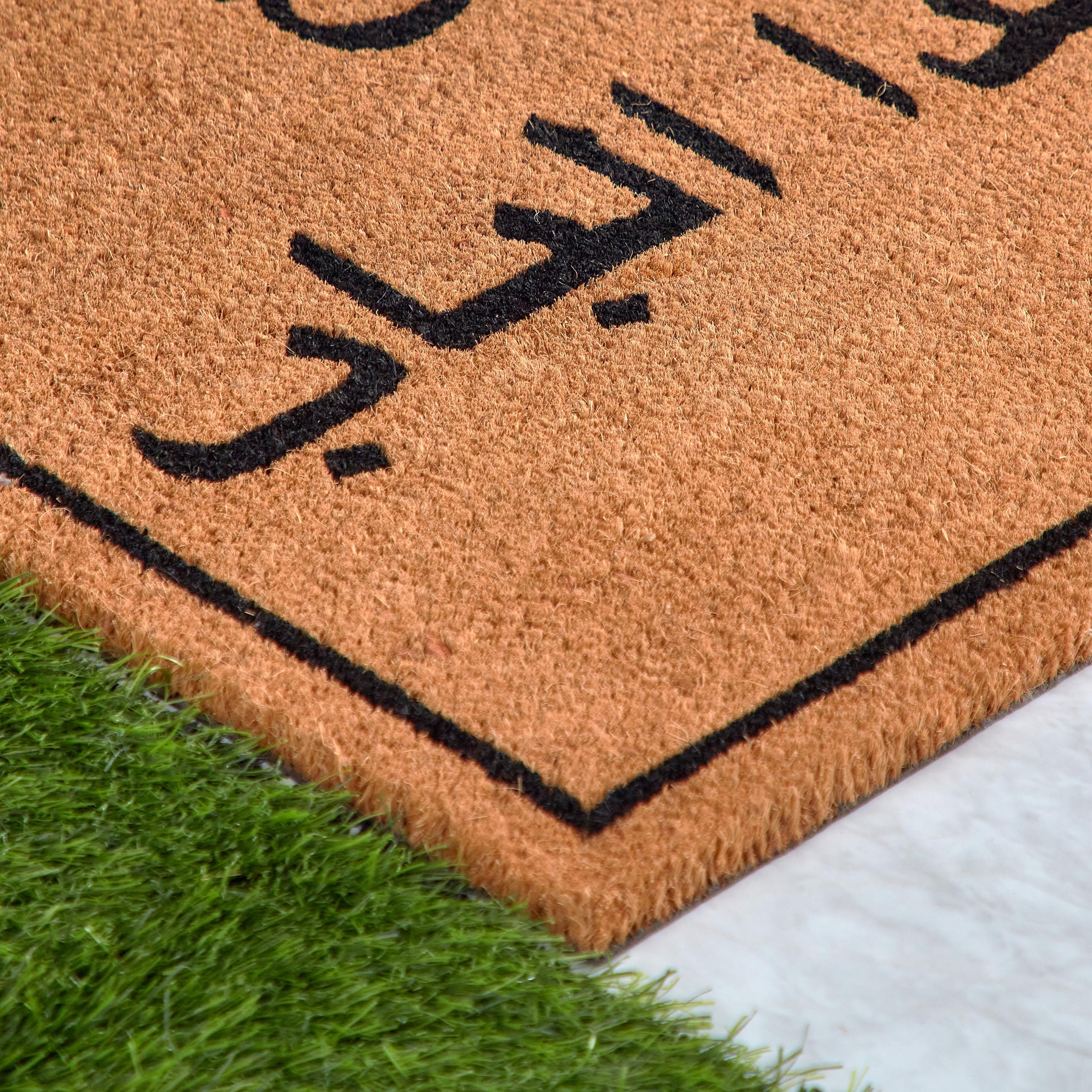 Smile Arabic Print Coir Doormat with PVC Back - 60x120 cm-hbxhomeware-hbxlivingroom-image-3
