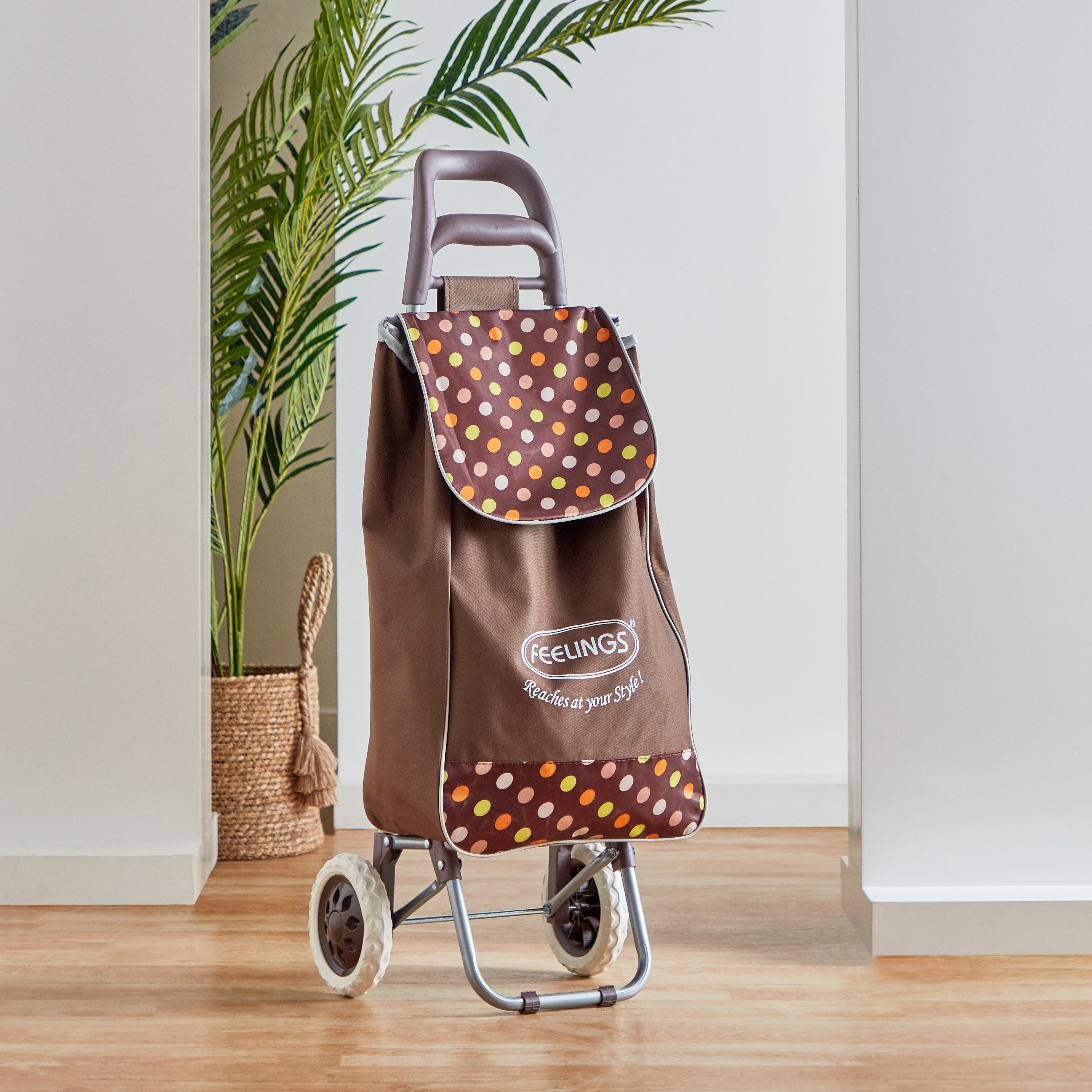 Amity Polka Dots Shopping Trolley with Wheels-hbxkitchen-kitchenware-kitchenaccessories-image-1