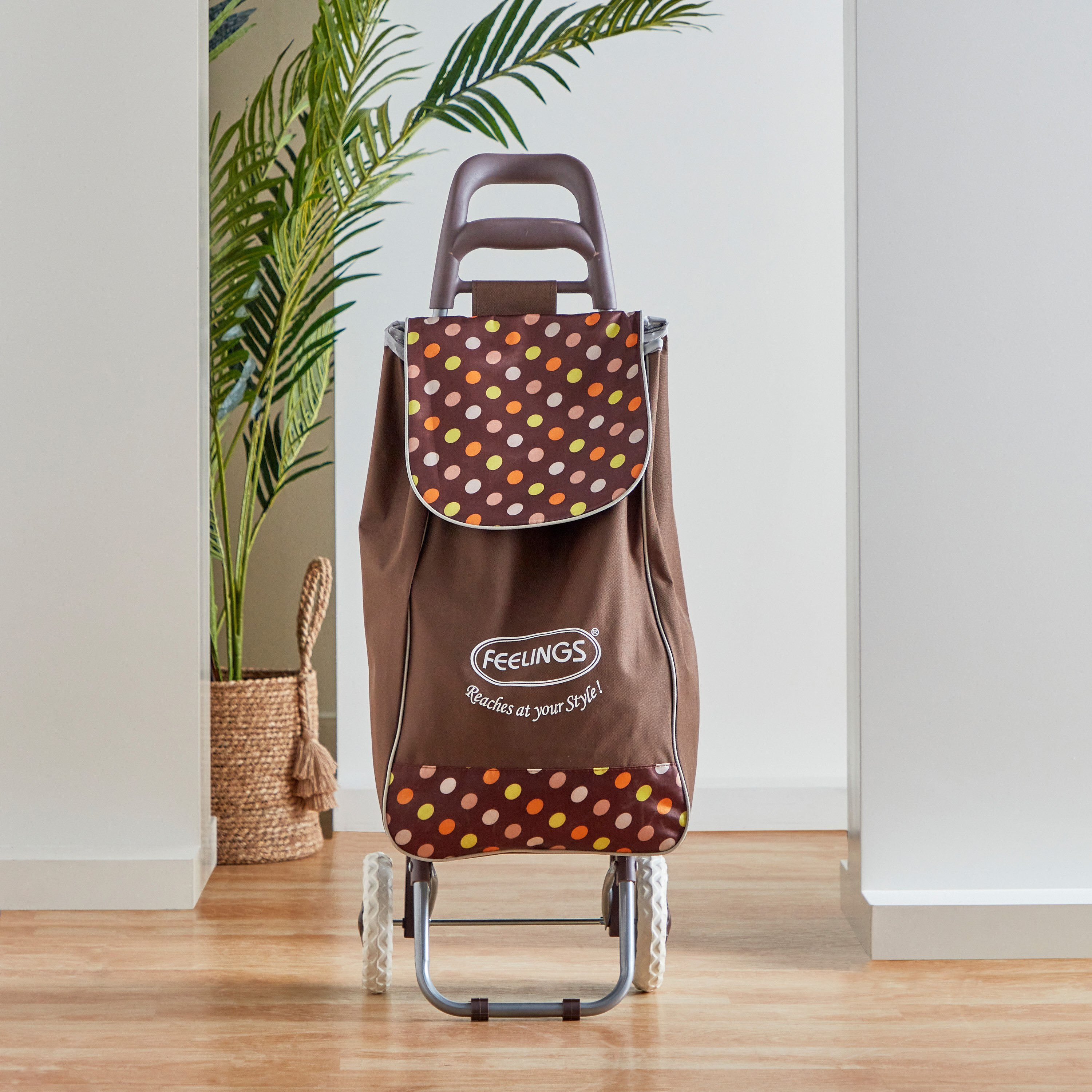 Amity Polka Dots Shopping Trolley with Wheels-hbxkitchen-kitchenware-kitchenaccessories-image-2