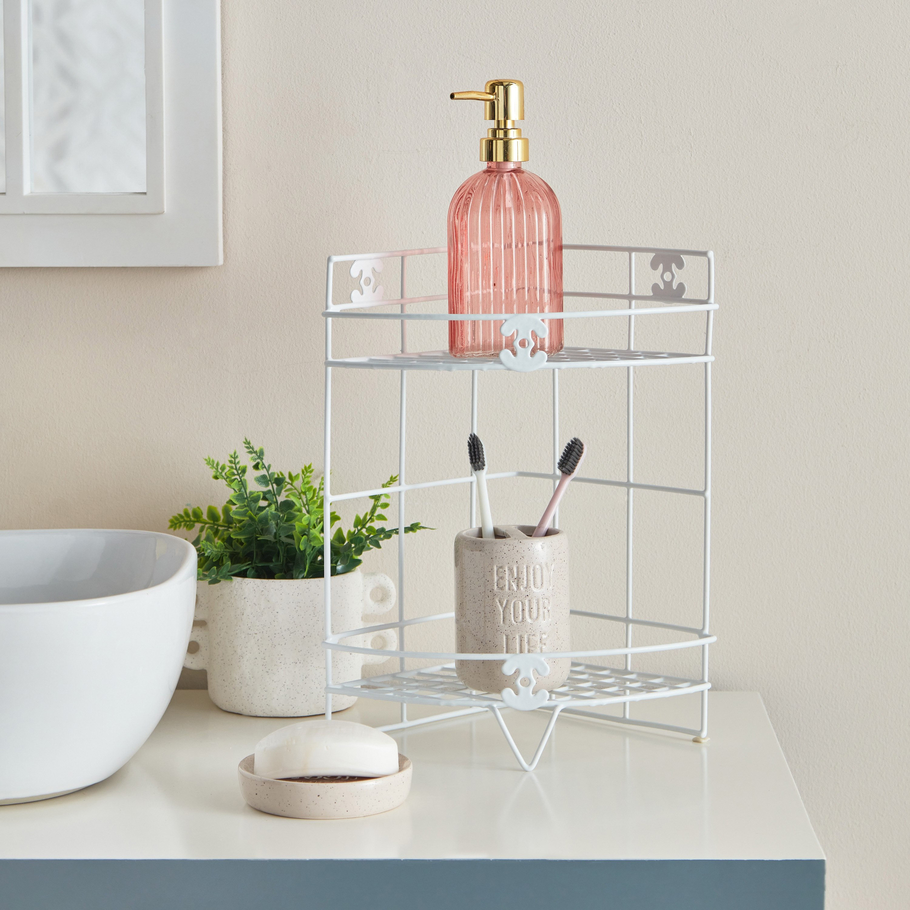 رف حمام طابقين من أميتي - 21x8x26 سم-hbxhomeware-hbxbathroom-image-1