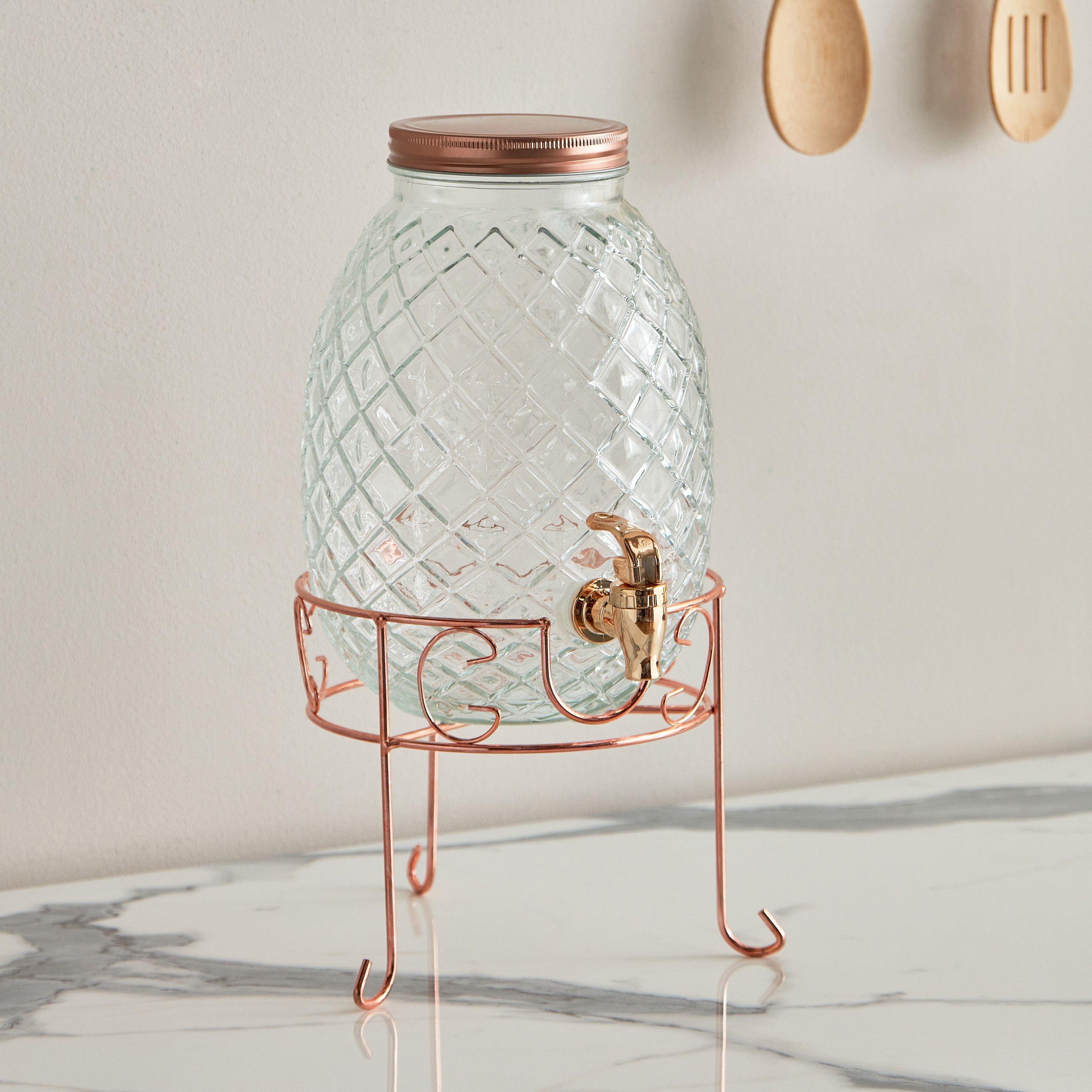 موزع مشروبات زجاجي بتصميم أناناس مع حامل من أميتي - 4 لتر-hbxhomeware-hbxkitchen-image-2
