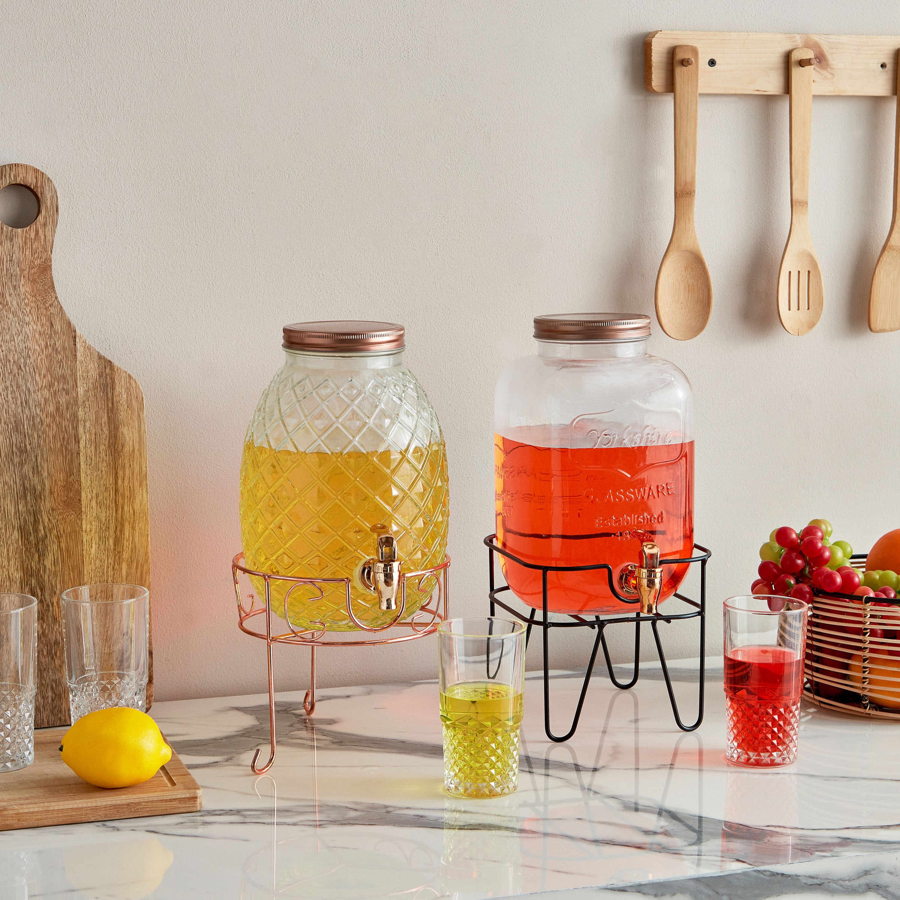 موزع مشروبات زجاجي بتصميم أناناس مع حامل من أميتي - 4 لتر-hbxhomeware-hbxkitchen-image-6