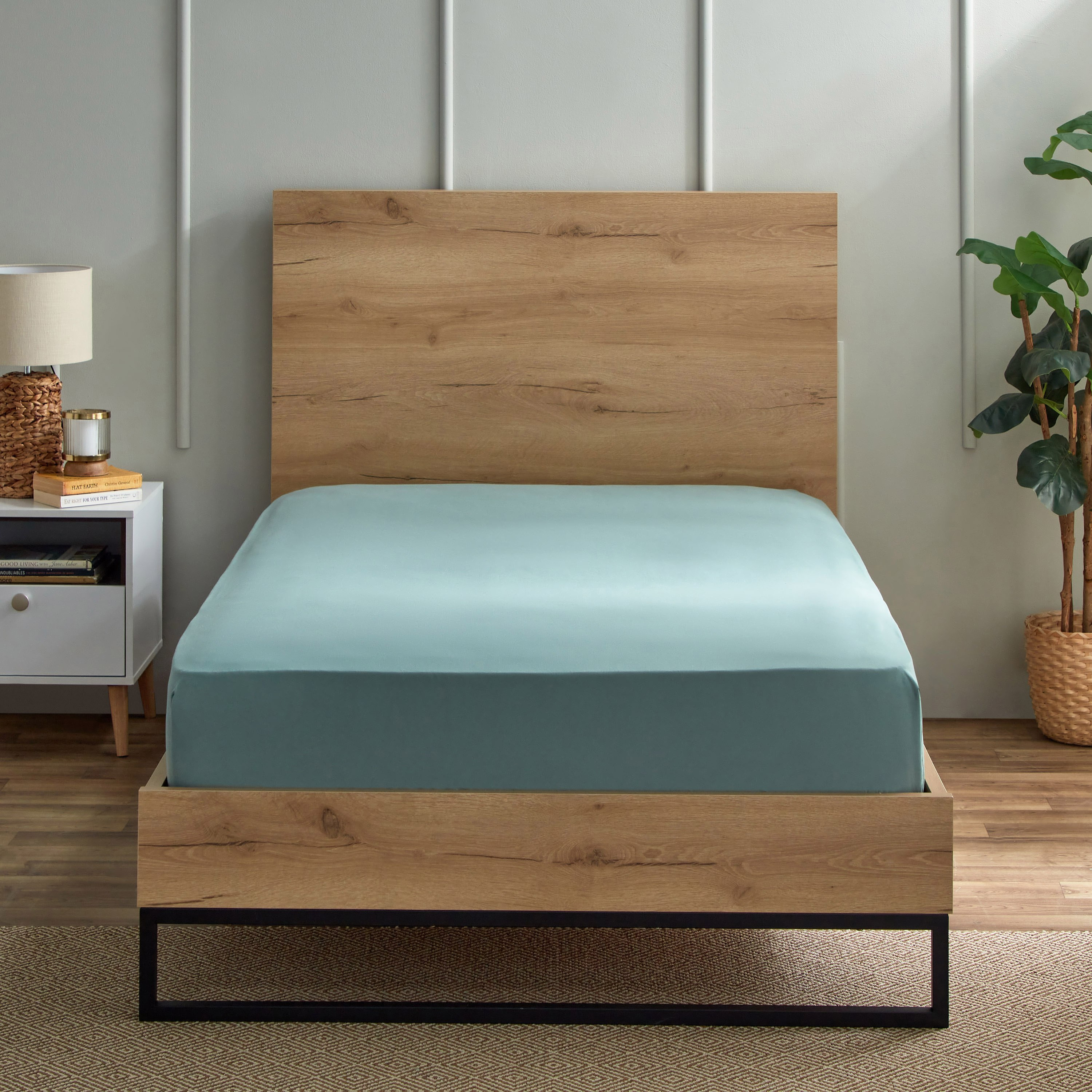 Derby Solid Microfibre Twin Fitted Sheet - 120x200+25 cm-hbxhomeware-bedding-fittedsheets-image-2