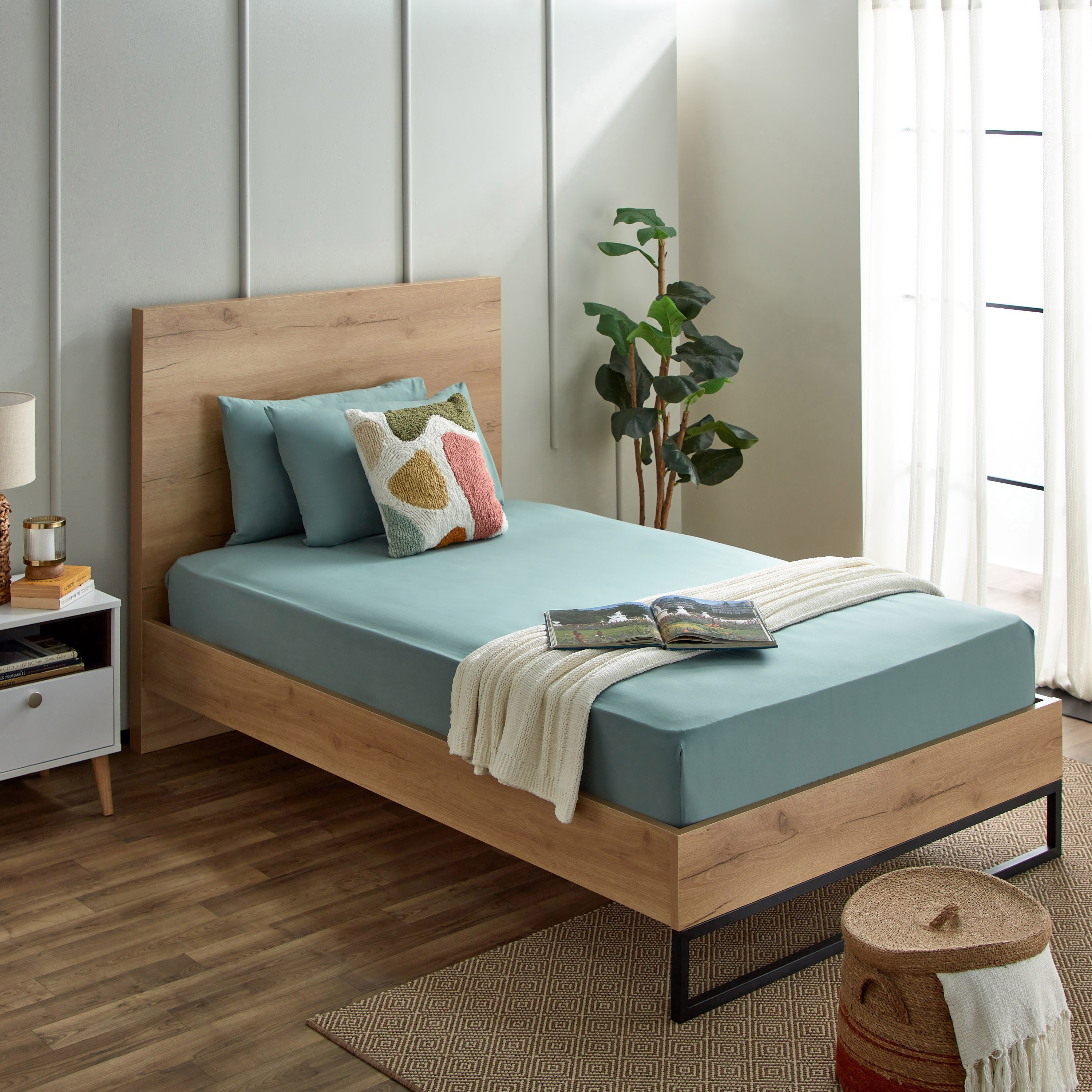 Derby Solid Microfibre Twin Fitted Sheet - 120x200+25 cm-hbxhomeware-bedding-fittedsheets-image-6