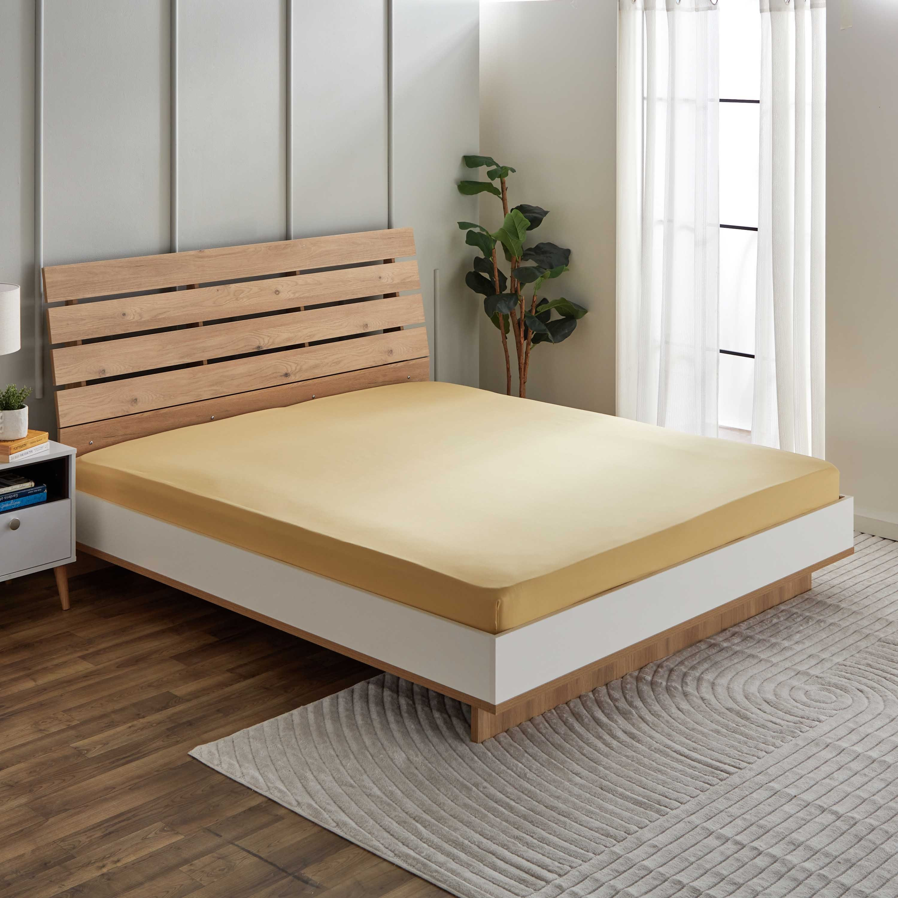 Derby Solid Microfiber Queen Fitted Sheet - 150x200+25 cm-hbxhomeware-hbxbedroom-image-1