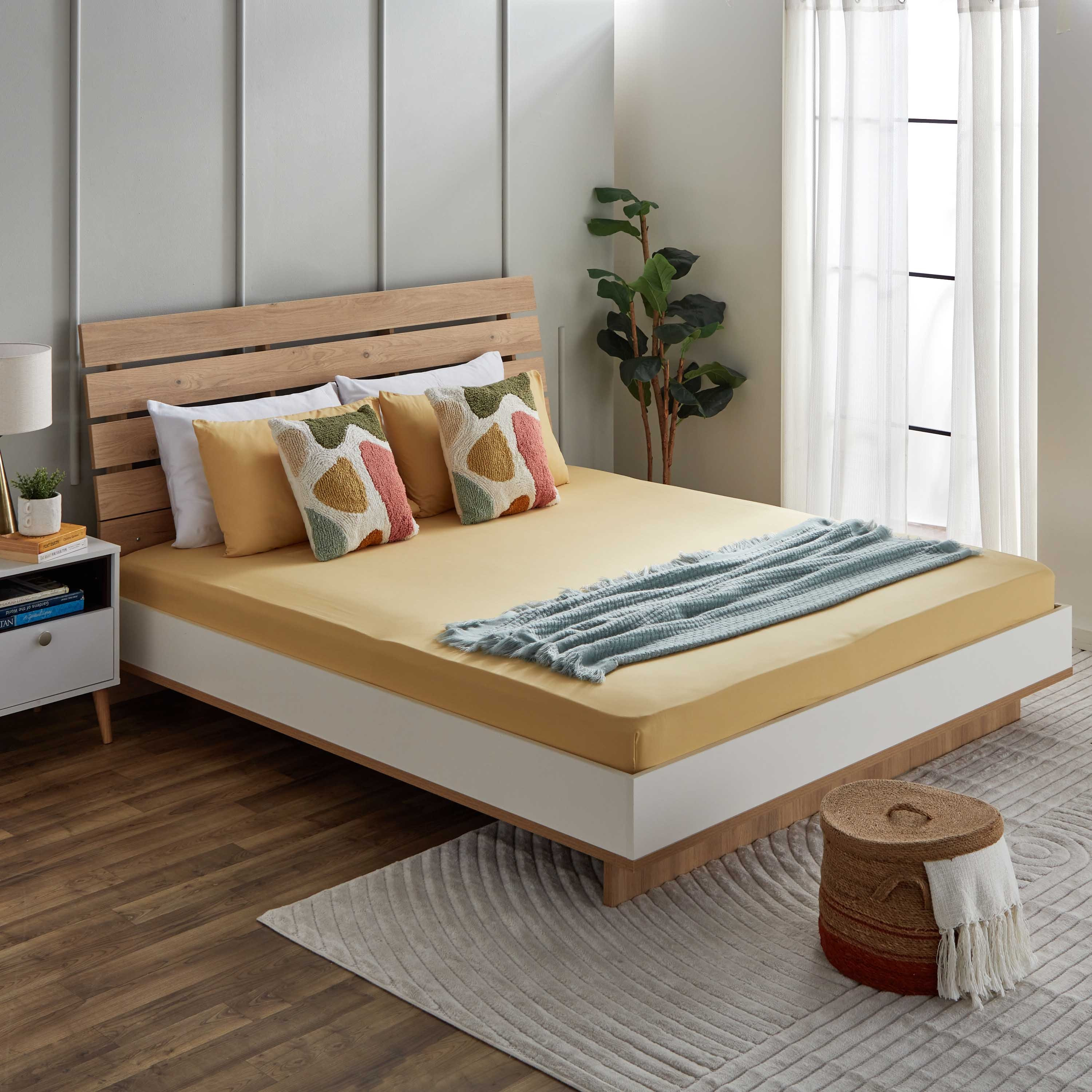 Derby Solid Microfiber Queen Fitted Sheet - 150x200+25 cm-hbxhomeware-hbxbedroom-image-7