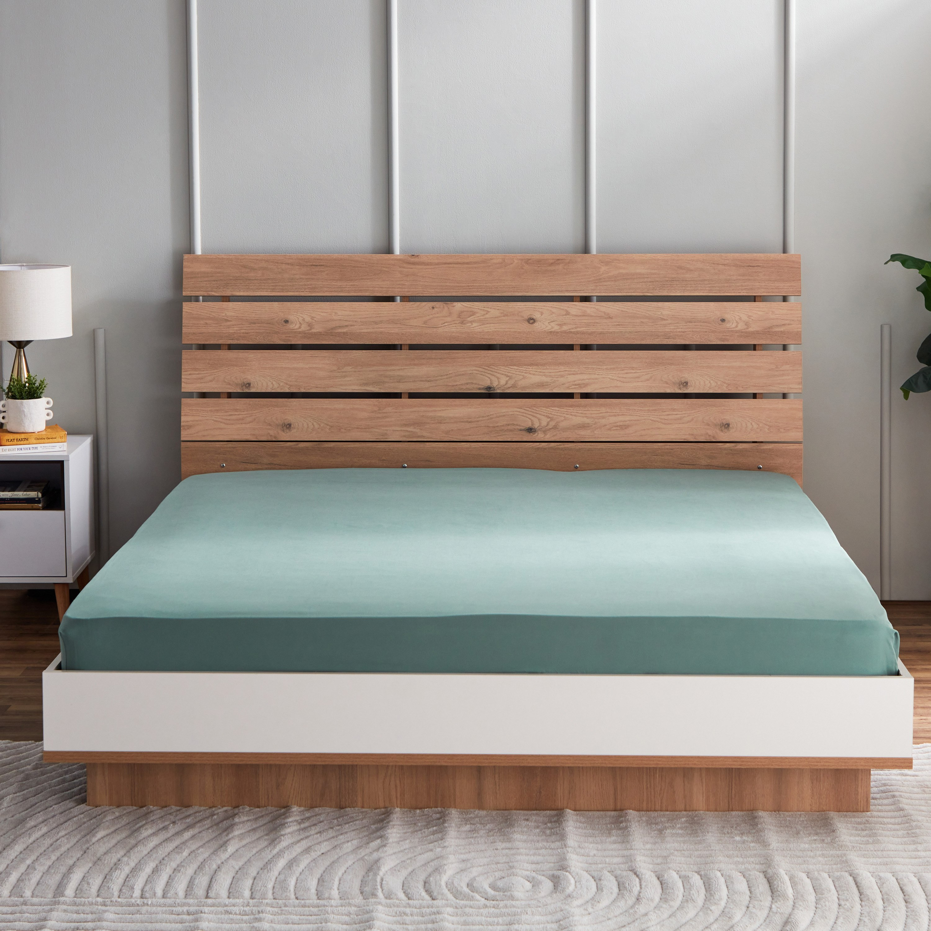 شرشف مطاطي كوين سادة من الألياف الدقيقة من ديربي - 150x200+25 سم-hbxhomeware-hbxbedroom-image-2