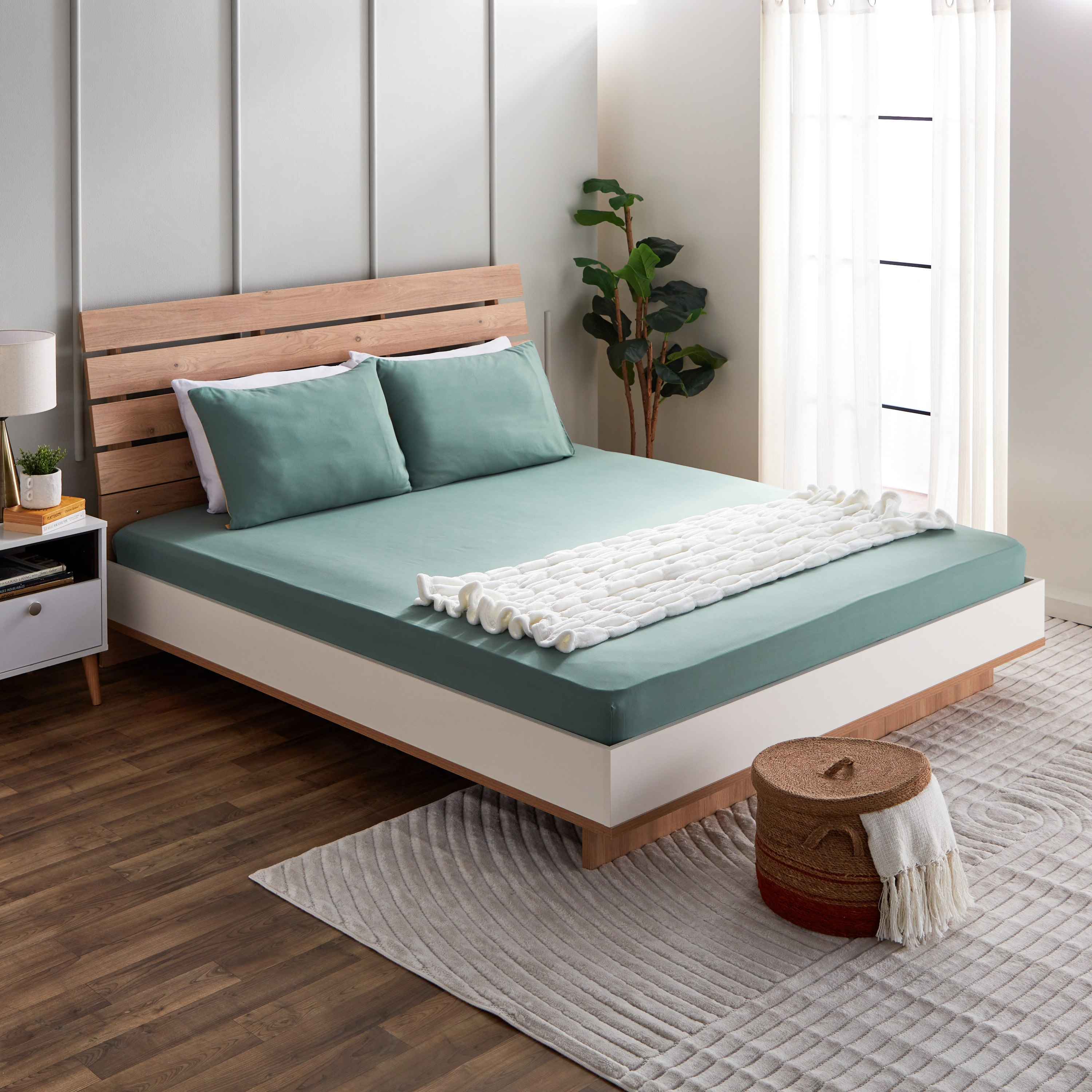 شرشف مطاطي كوين سادة من الألياف الدقيقة من ديربي - 150x200+25 سم-hbxhomeware-hbxbedroom-image-7