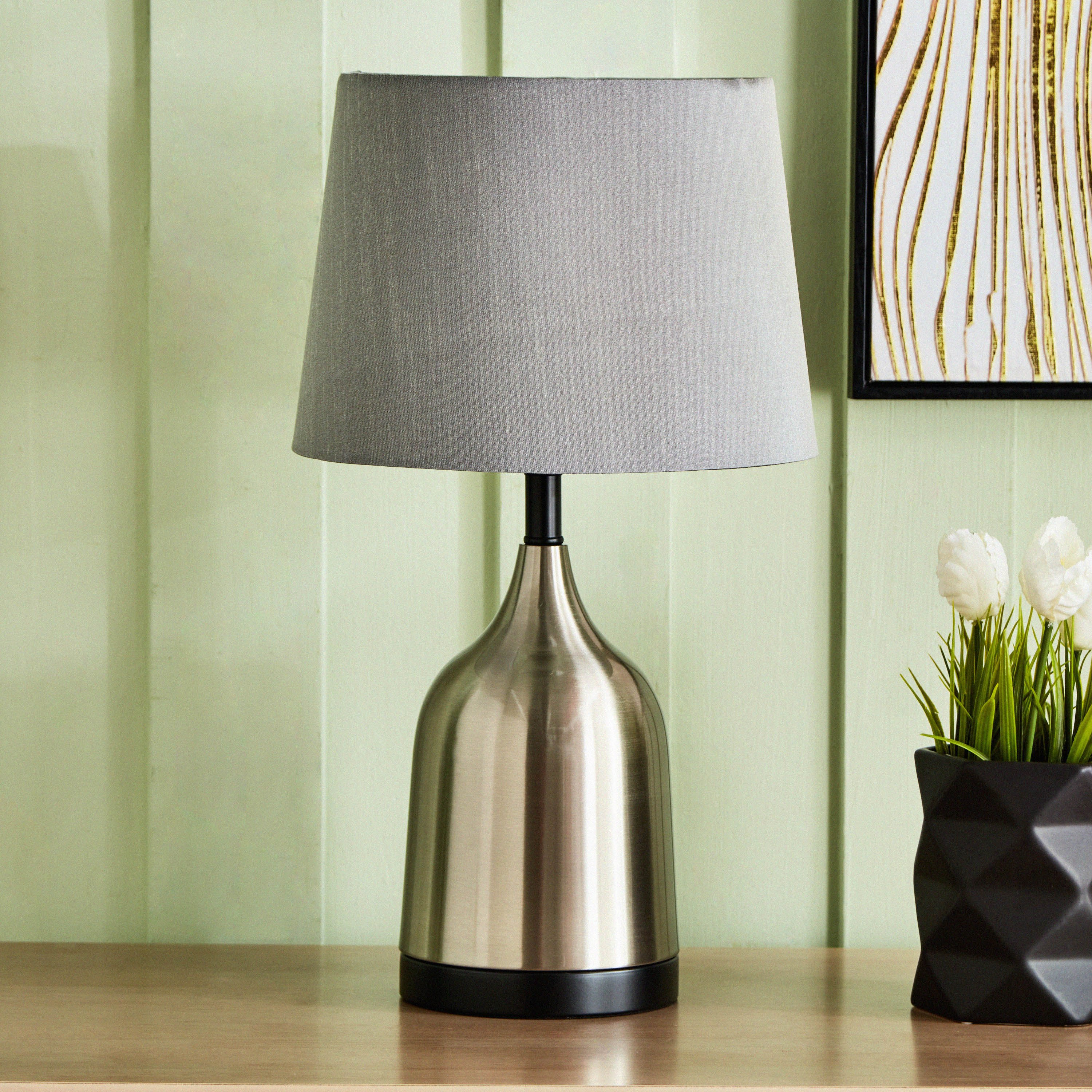 Linen table outlet lamp