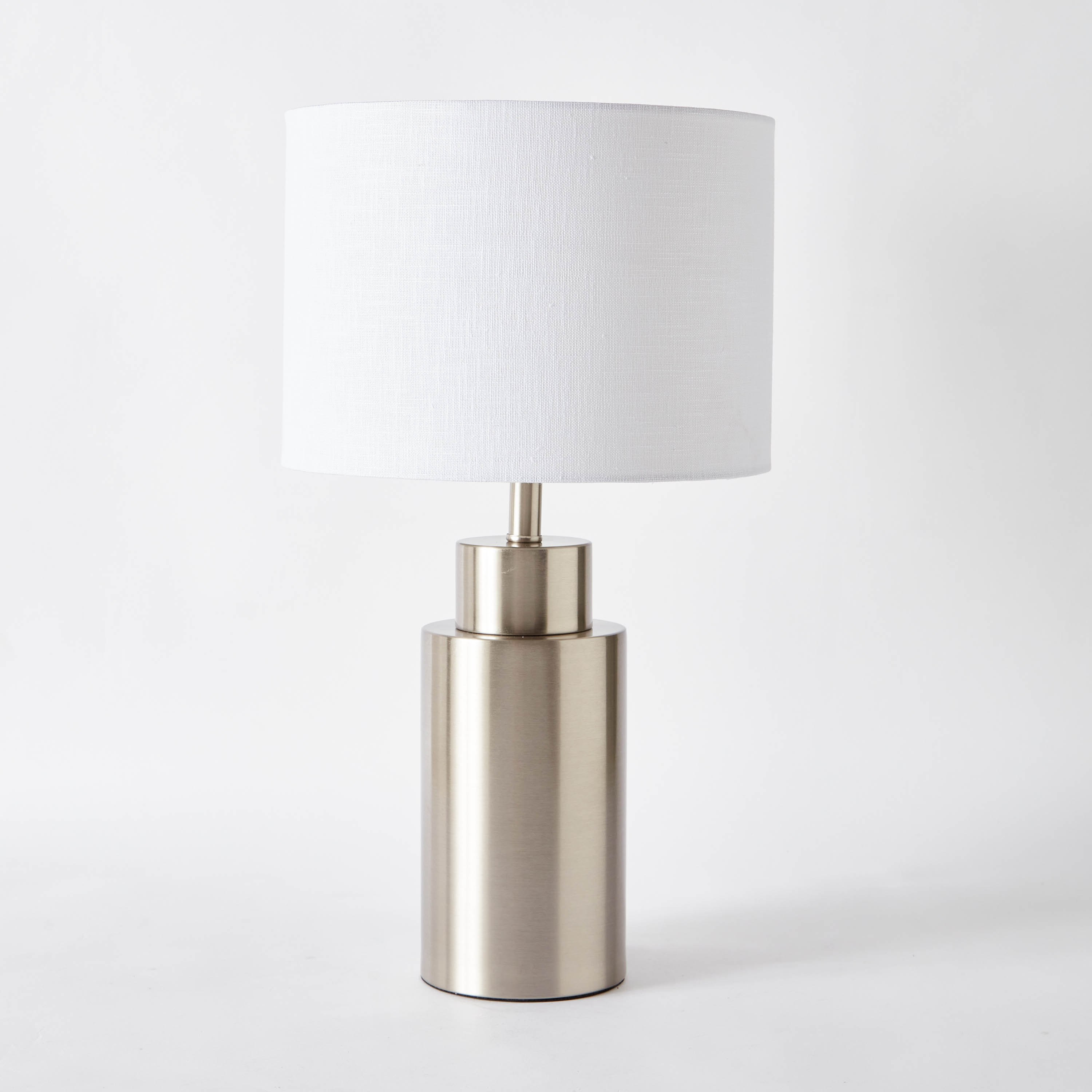 مصباح طاولة معدني بغطاء كتان من دنفير - 28x28x49 سم-hbxlivingroom-lighting-tablelamps-image-6