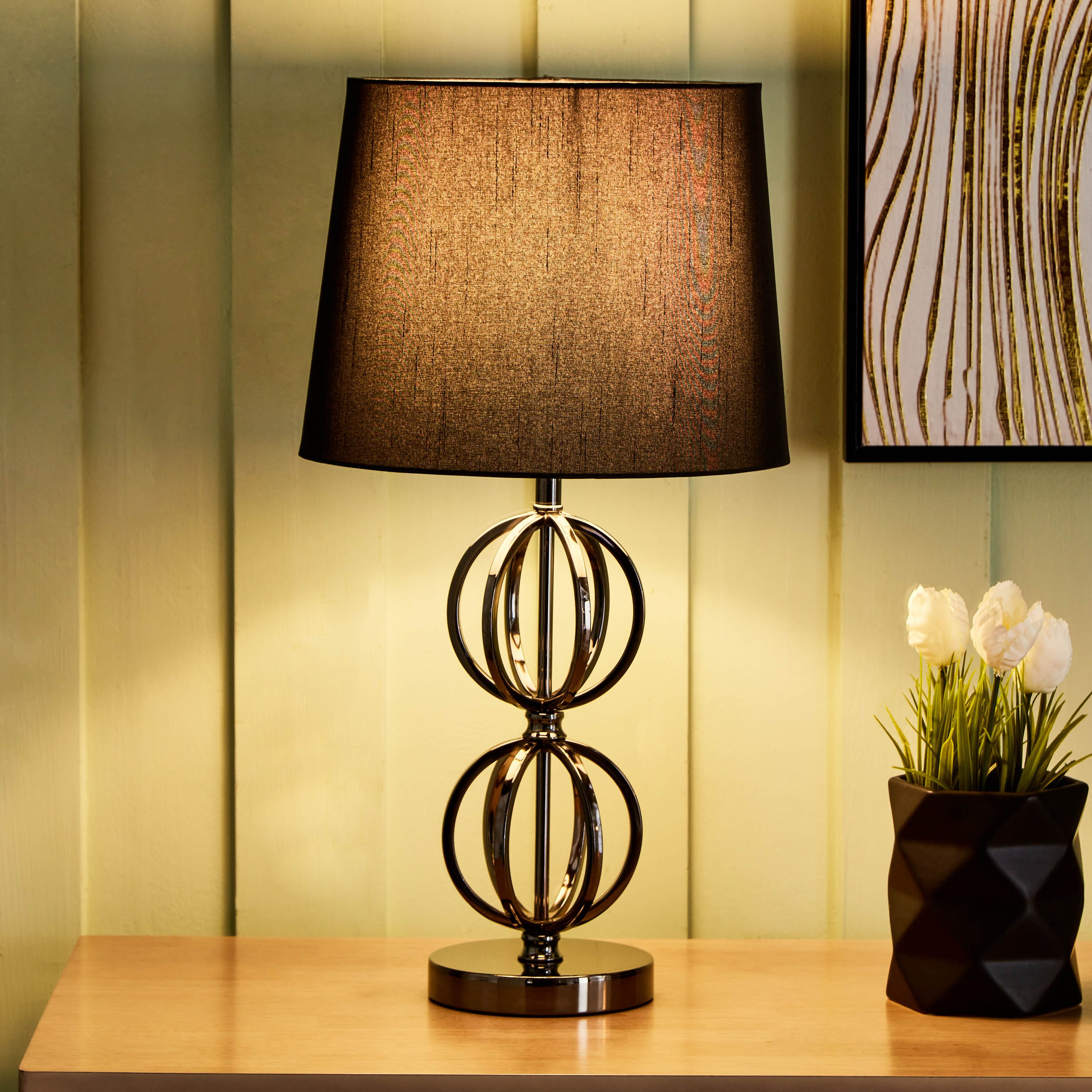 مصباح طاولة معدني من دنفير - 30x30x57 سم-hbxlivingroom-lighting-tablelamps-image-2