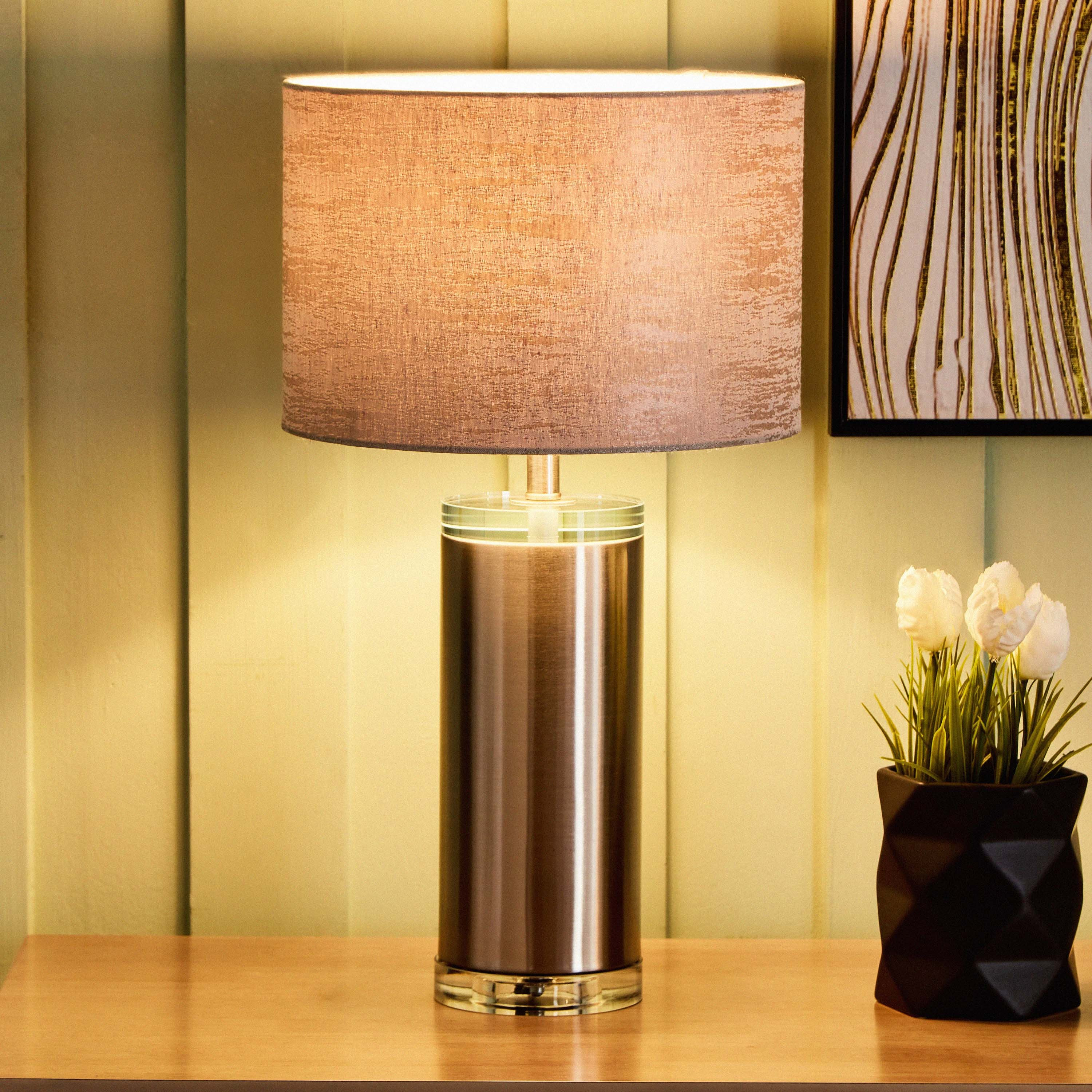مصباح طاولة معدن وكريستال من دنفر - 30x30x54 سم-hbxlivingroom-lighting-tablelamps-image-2