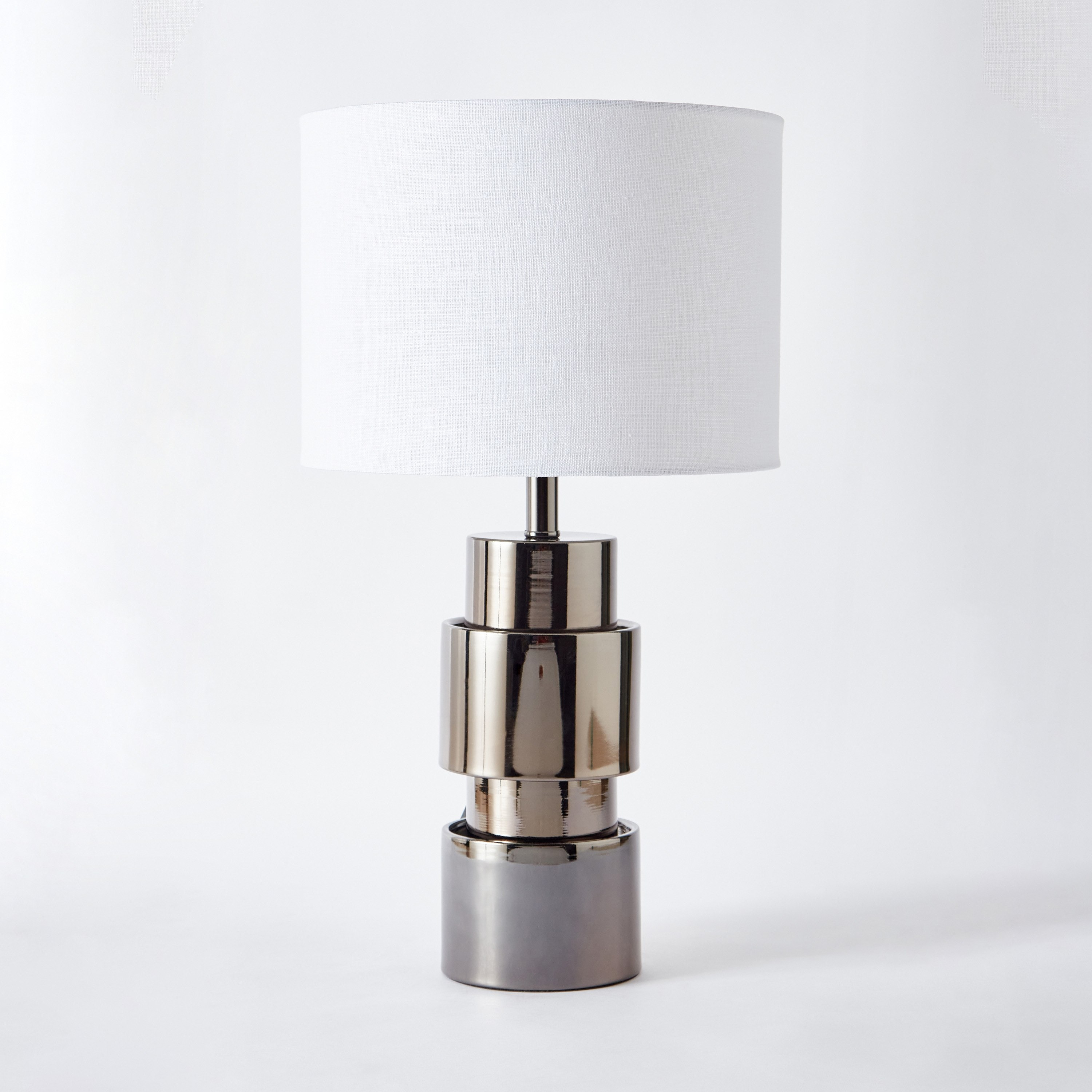 مصباح طاولة معدن بغطاء كتان من دنفر - 28x50 سم-hbxlivingroom-lighting-tablelamps-image-6