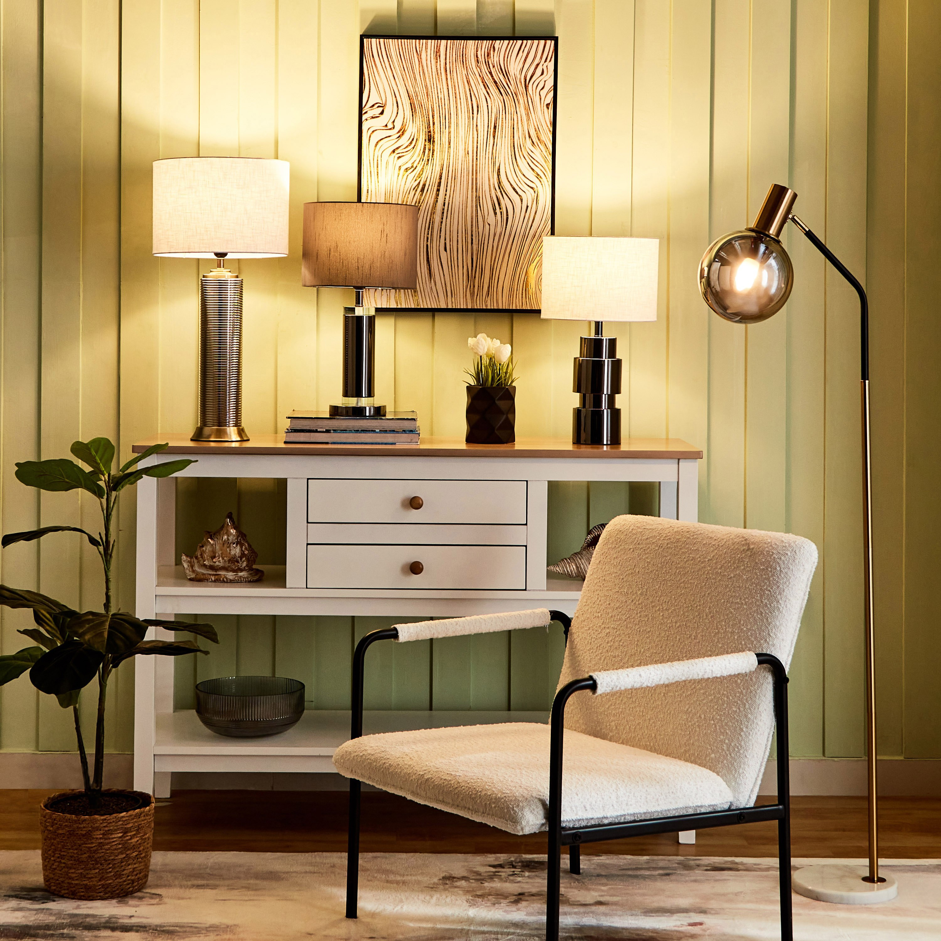 مصباح أرضي معدن بقاعدة رخام وغطاء زجاج من دنفر - 147 سم-hbxhomeware-hbxdecorandfurnishings-image-7