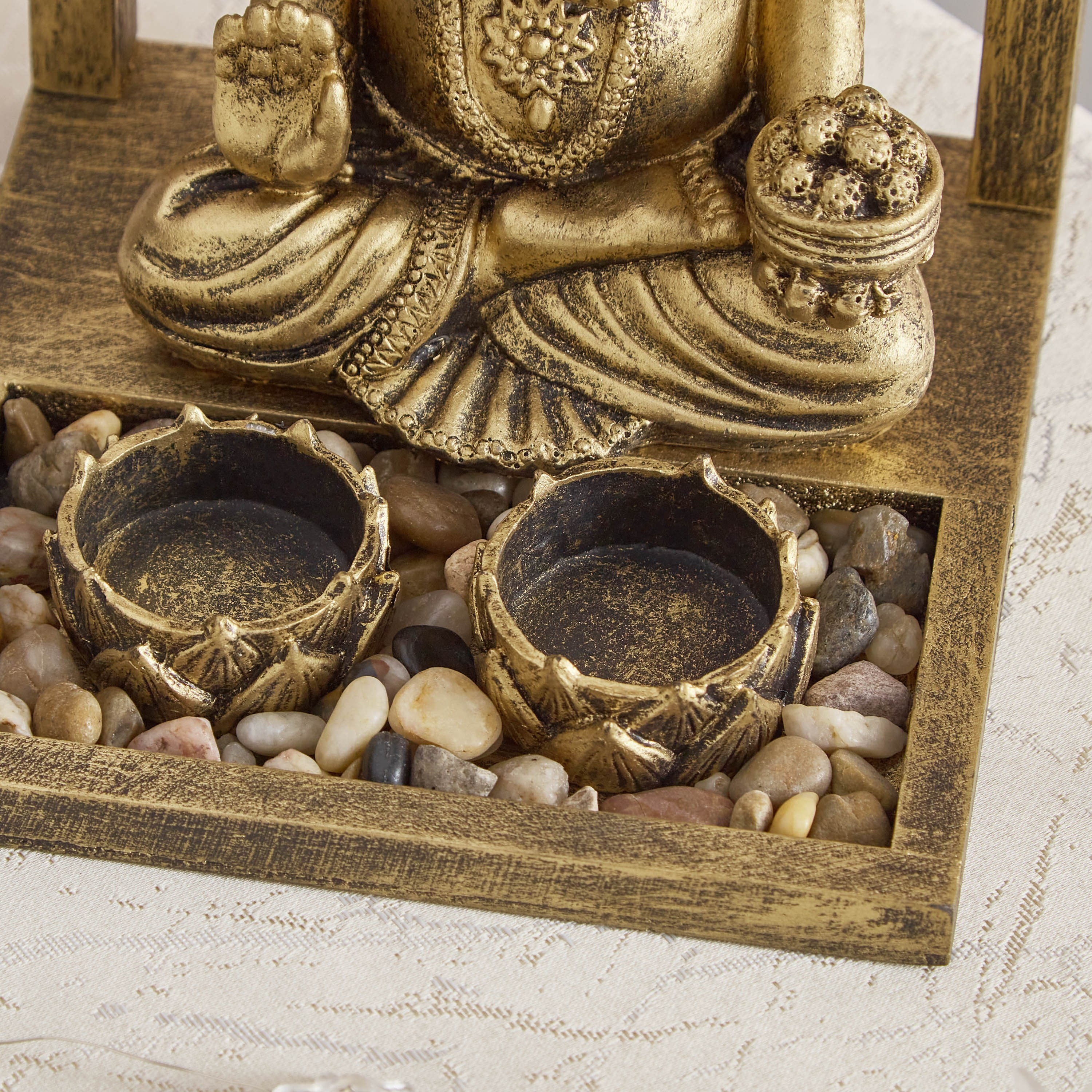 قطعة ديكور بـ2 حامل شموع صغيرة من ديكسي غانيشا  - 16x16x23 سم-hbxlivingroom-decorandaccessories-candleholders-image-3