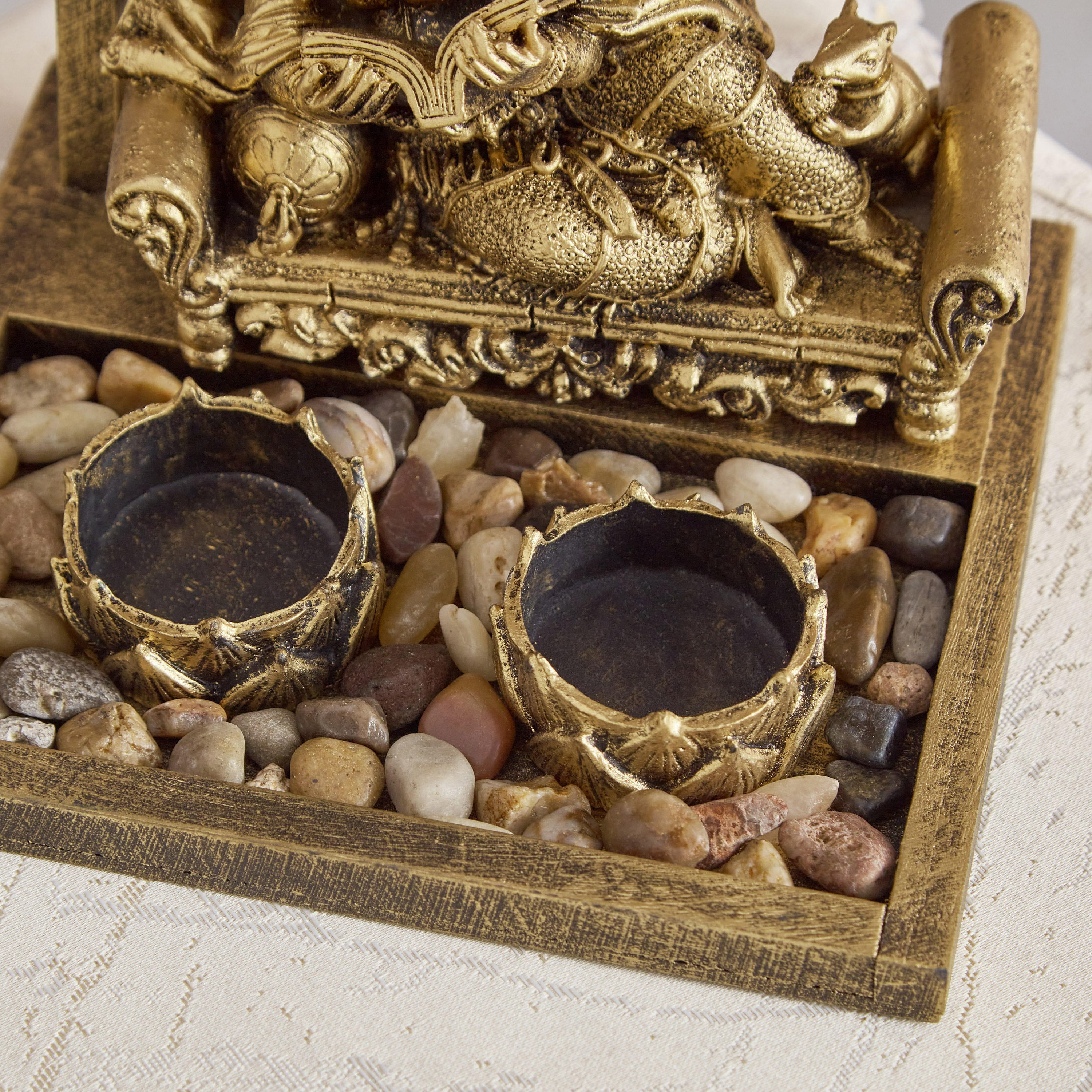 حامل شموع صغيرة بزينة إطار من ديكسي - 20x15x17 سم-hbxlivingroom-decorandaccessories-candleholders-image-3