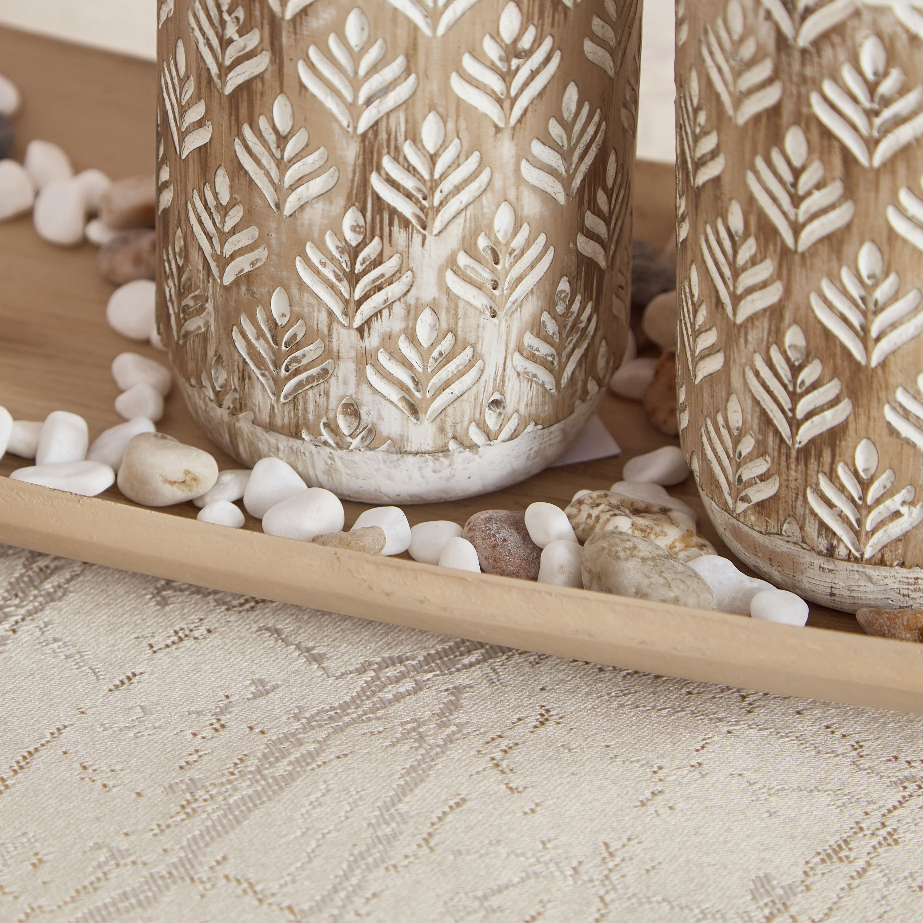 طقم حامل شموع صغيرة خشب 3 قطع مع صينية من ديكسي - 34x10.5x3 سم-hbxlivingroom-decorandaccessories-candleholders-image-4