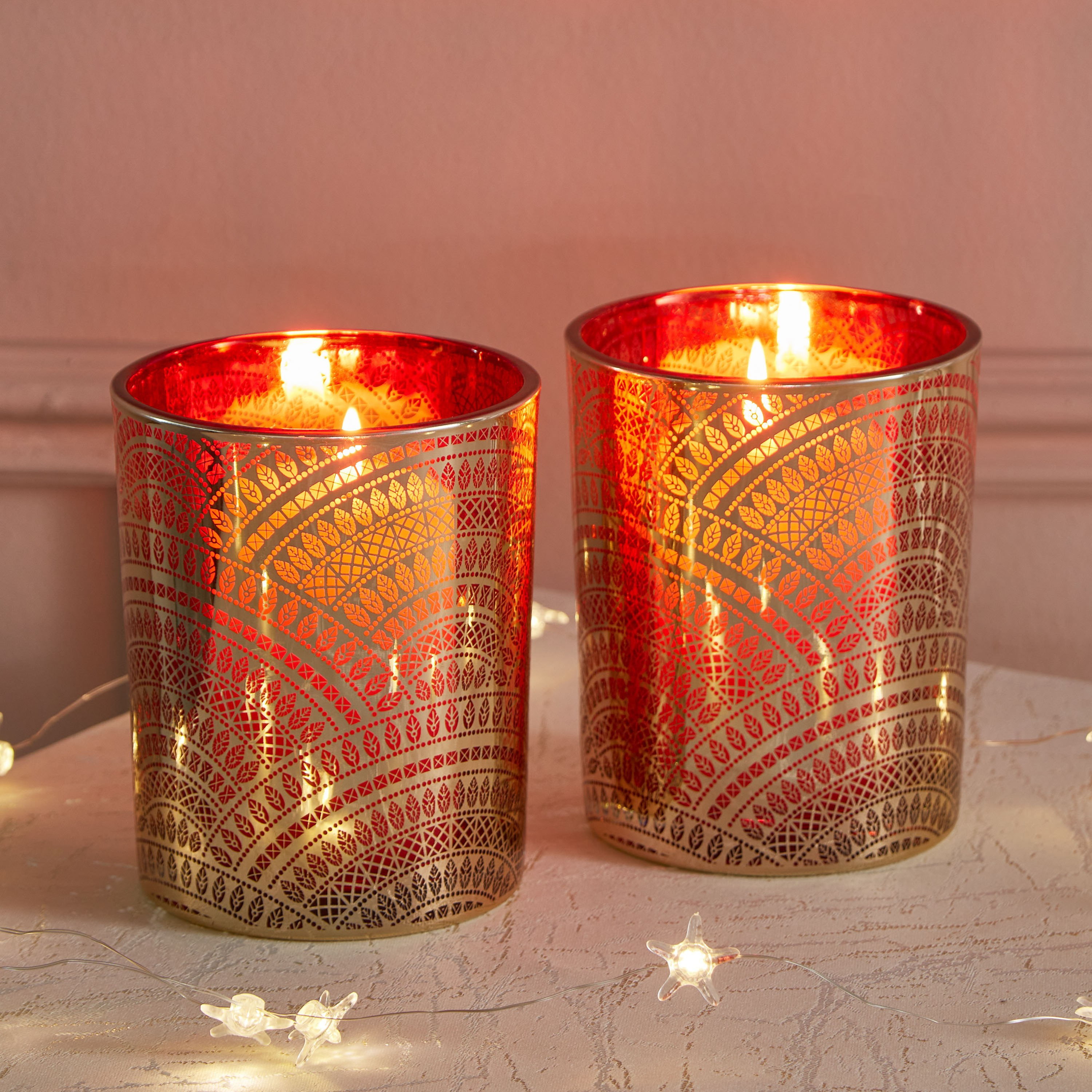 طقم حامل شموع زجاجي قطعتين من ديكسي - 10x12.5 سم-hbxlivingroom-decorandaccessories-candleholders-image-1