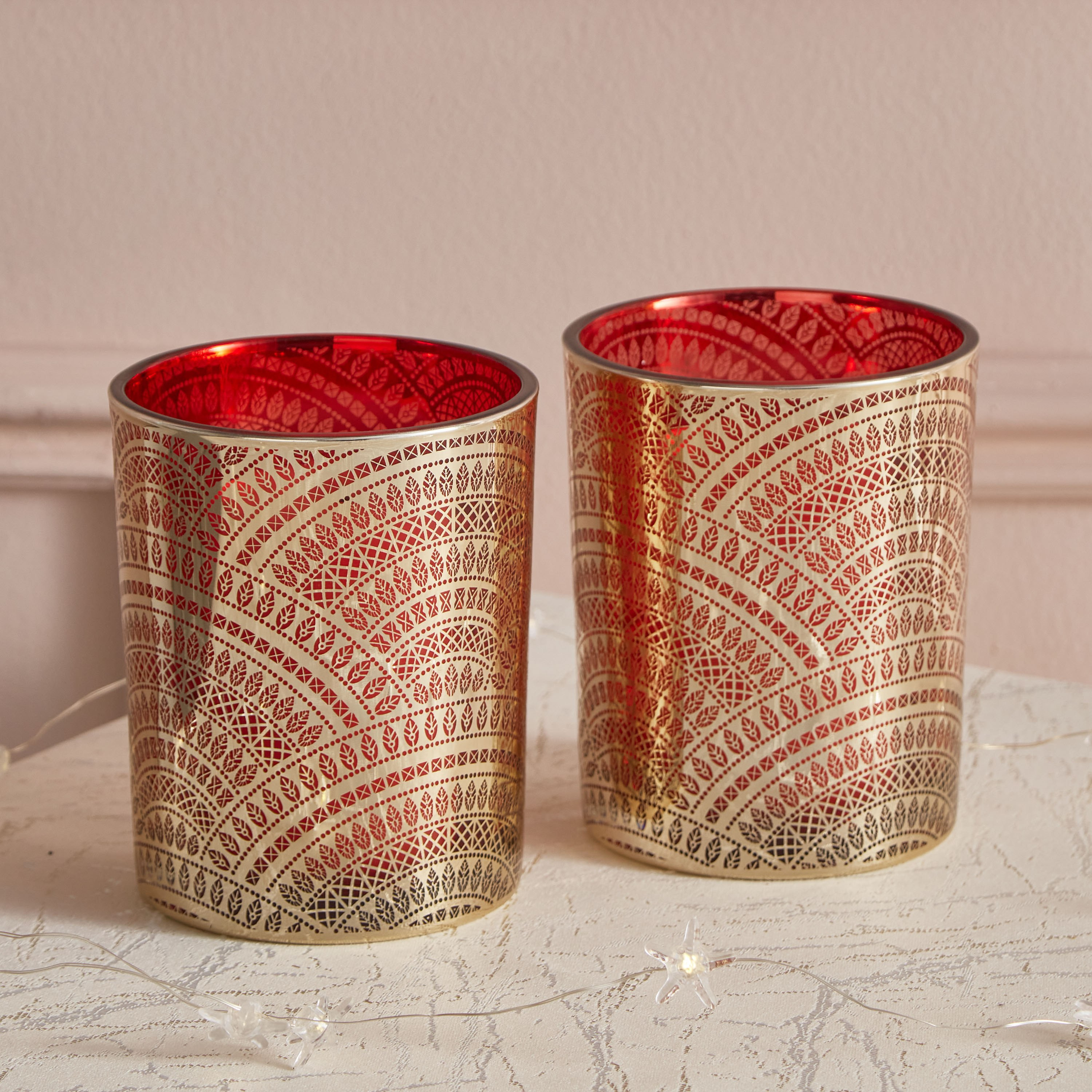طقم حامل شموع زجاجي قطعتين من ديكسي - 10x12.5 سم-hbxlivingroom-decorandaccessories-candleholders-image-2
