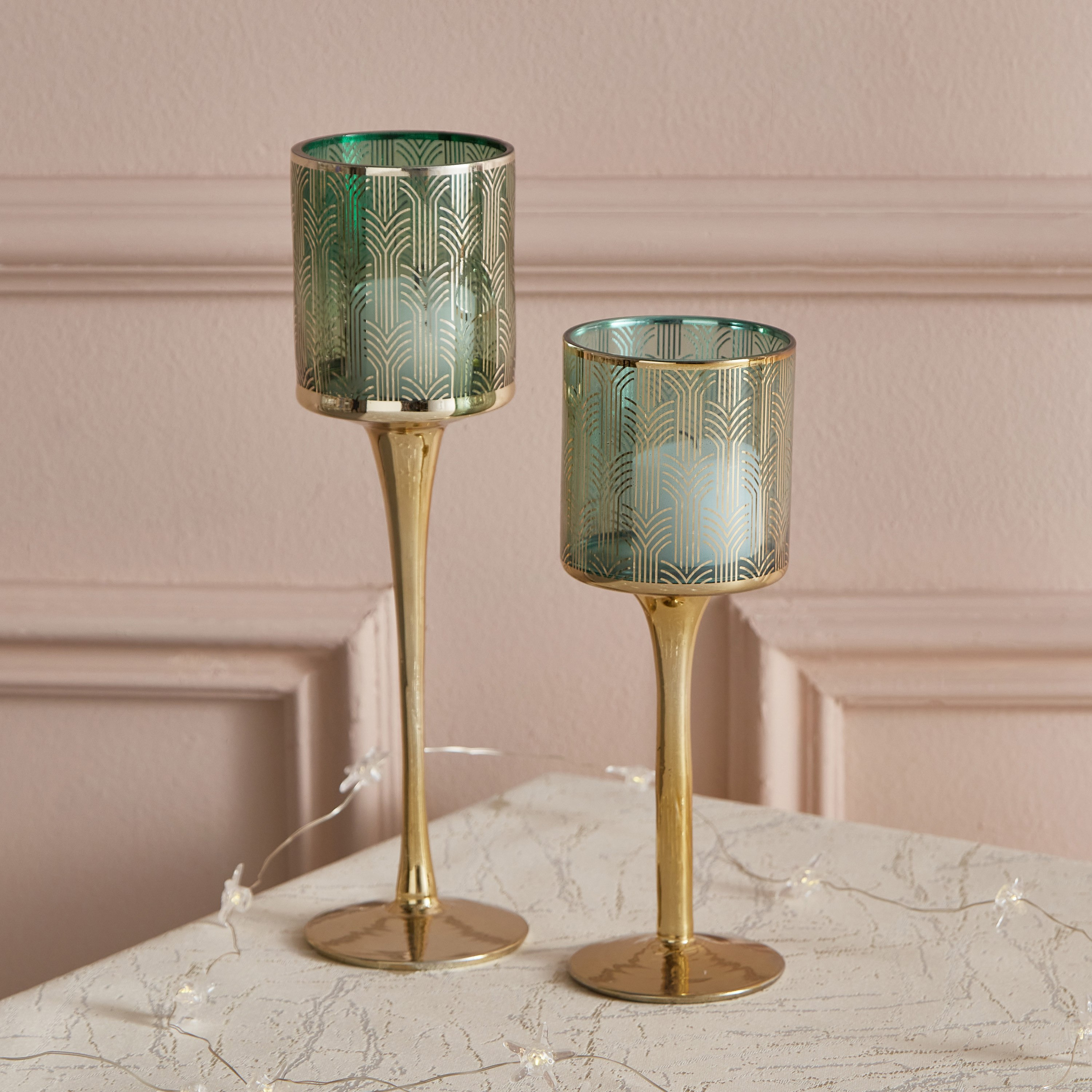 طقم حاملات شموع زجاج قطعتين من ديكسي-hbxlivingroom-decorandaccessories-candleholders-image-2