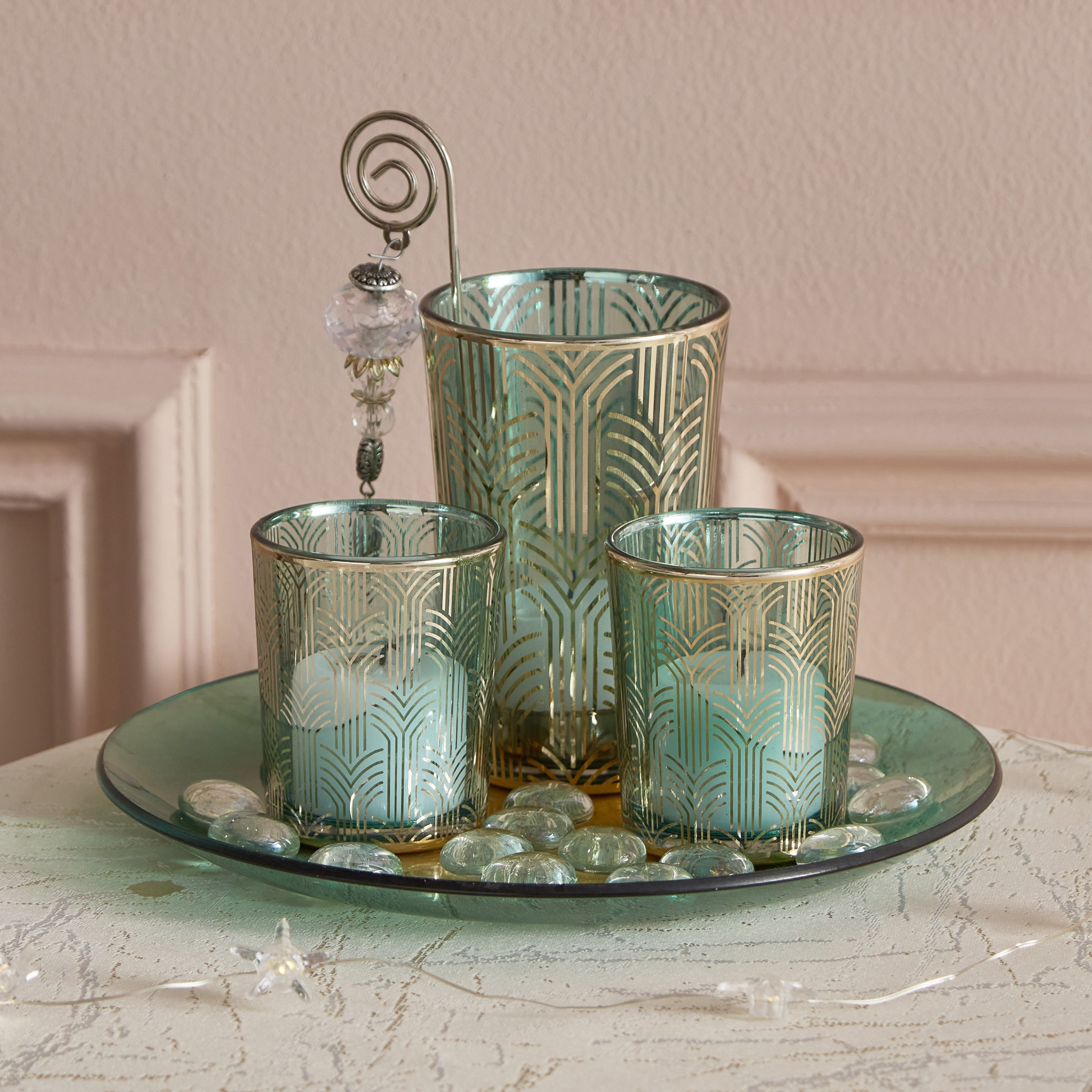 طقم حامل شموع زجاج 5 قطع من ديكسي-hbxlivingroom-decorandaccessories-candleholders-image-2