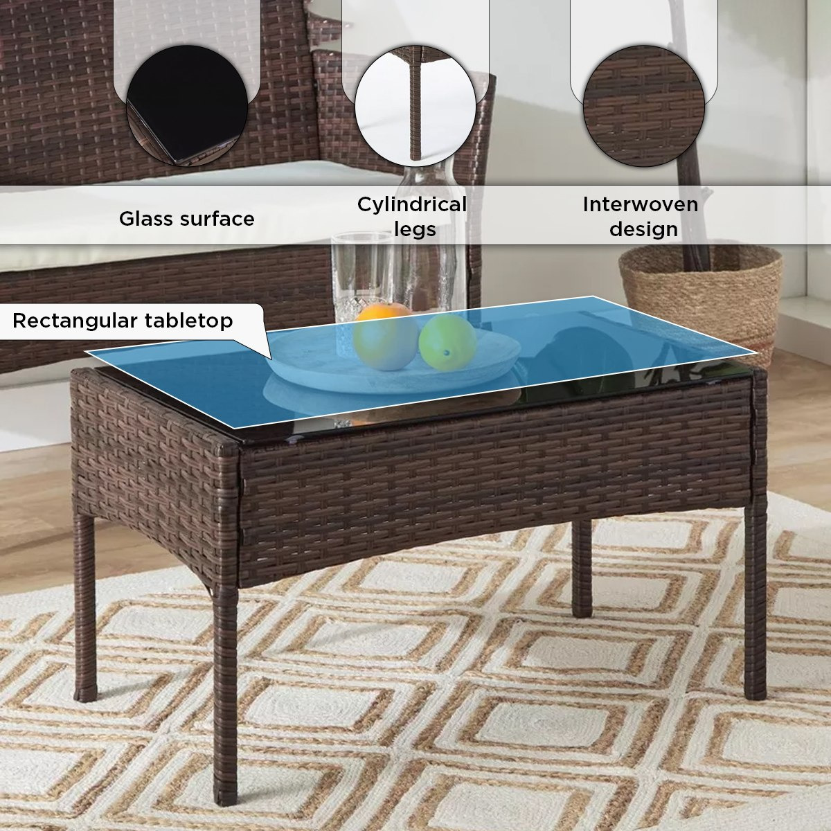 طقم طاولة شاي وكرسي دوار 3 قطع من برشلونة-hbxfurniture-diningtablesandsets-diningsets-twoseater-image-5