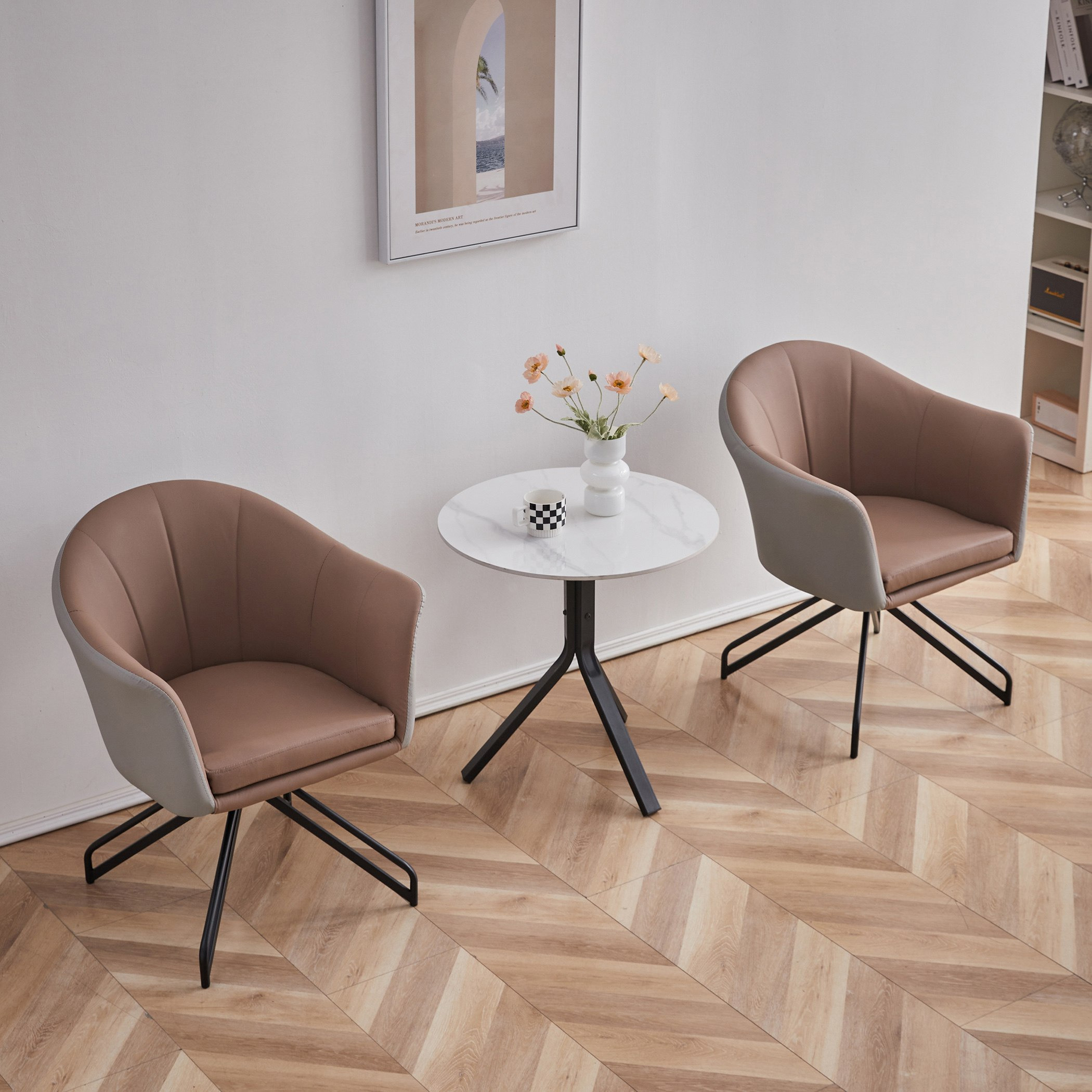 طقم طاولة شاي وكرسي دوار 3 قطع من برشلونة-hbxfurniture-diningtablesandsets-diningsets-twoseater-image-8