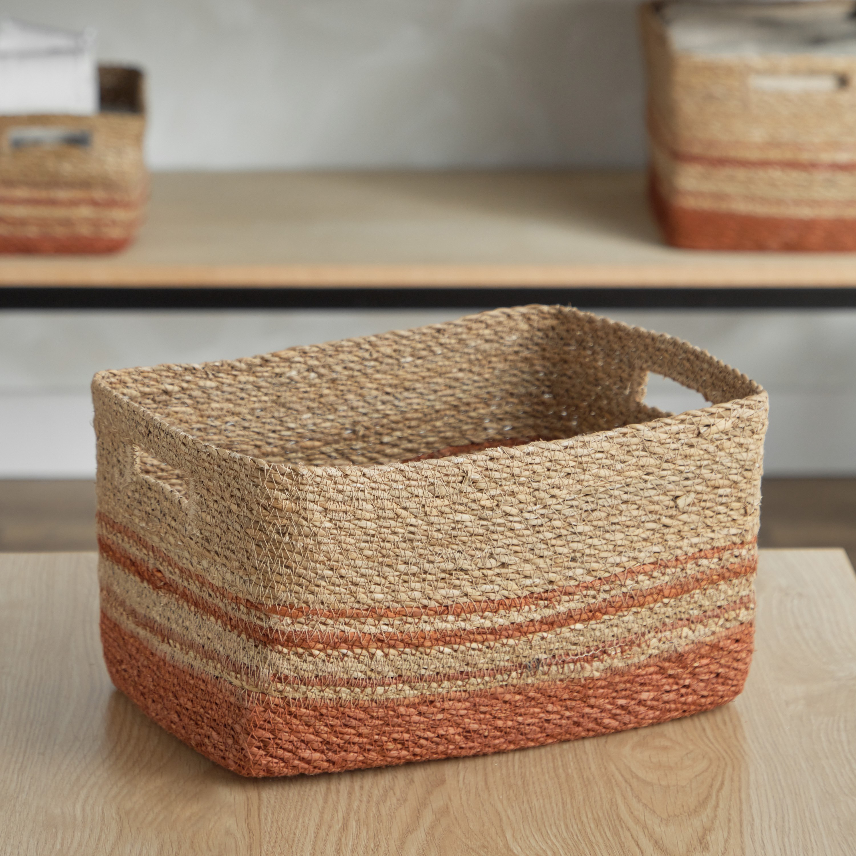 سلة تخزين مستطيلة من ناتشورالوم - 31x22x19 سم-hbxbedroom-bedroomaccessories-bedroomstorage-image-2
