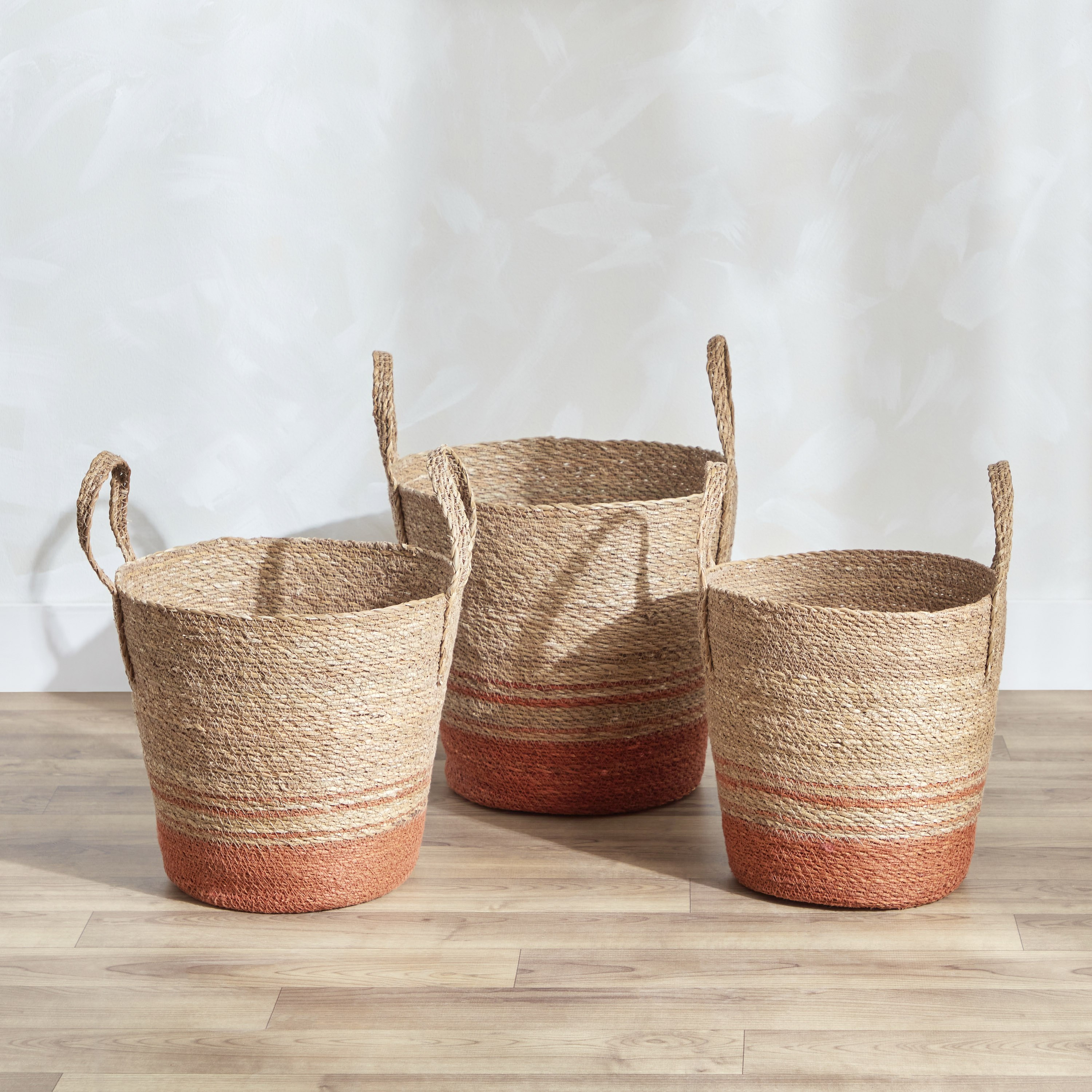سلة غسيل مستديرة بمقبض من ناتشورالوم - طقم من 3 قطع-hbxbathroom-bathroomstorage-laundryhampers-image-2