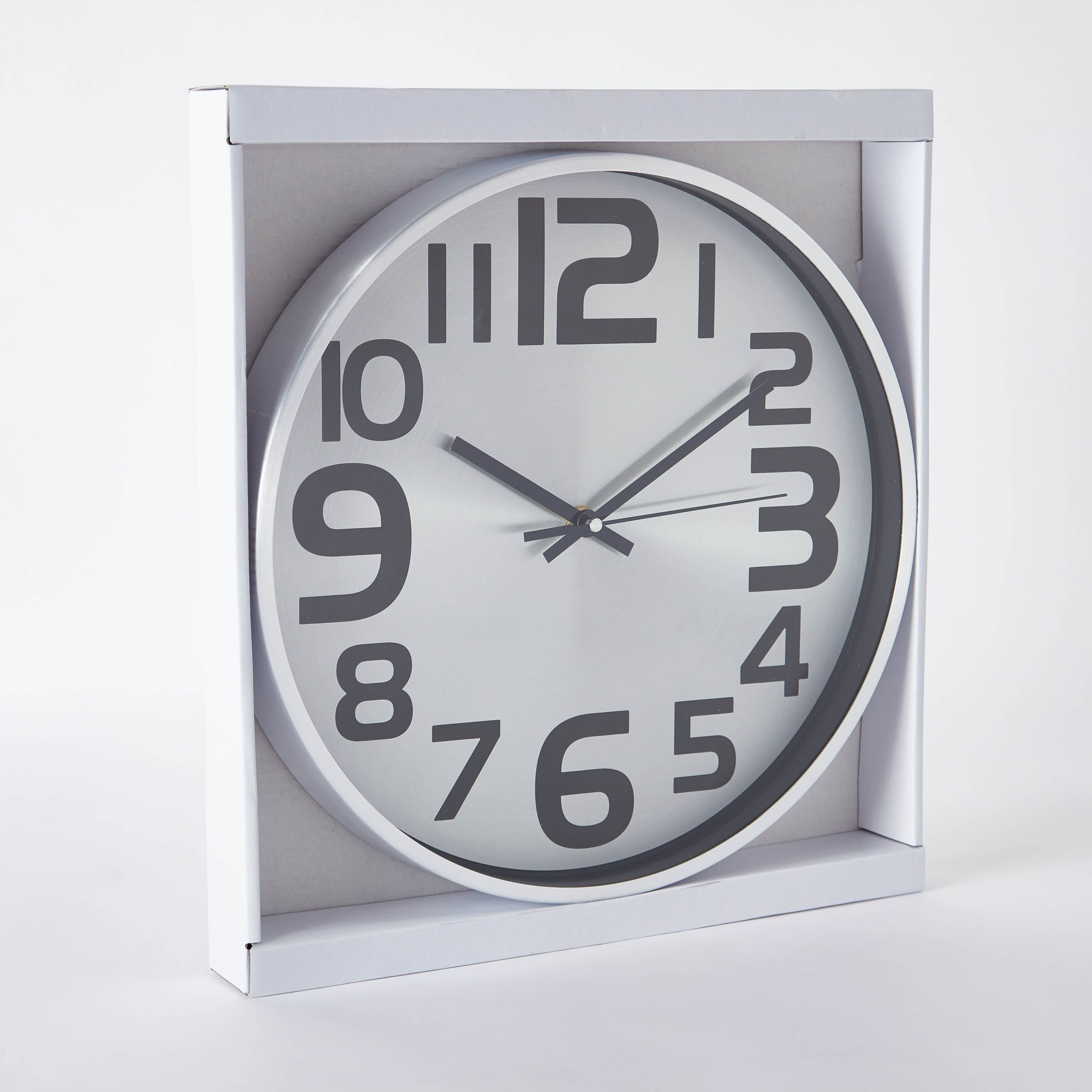 ساعة حائط بإطار ألومنيوم من سانتياجو - 30.5x30.5x4 سم-hbxhomeware-hbxdecorandfurnishings-image-5