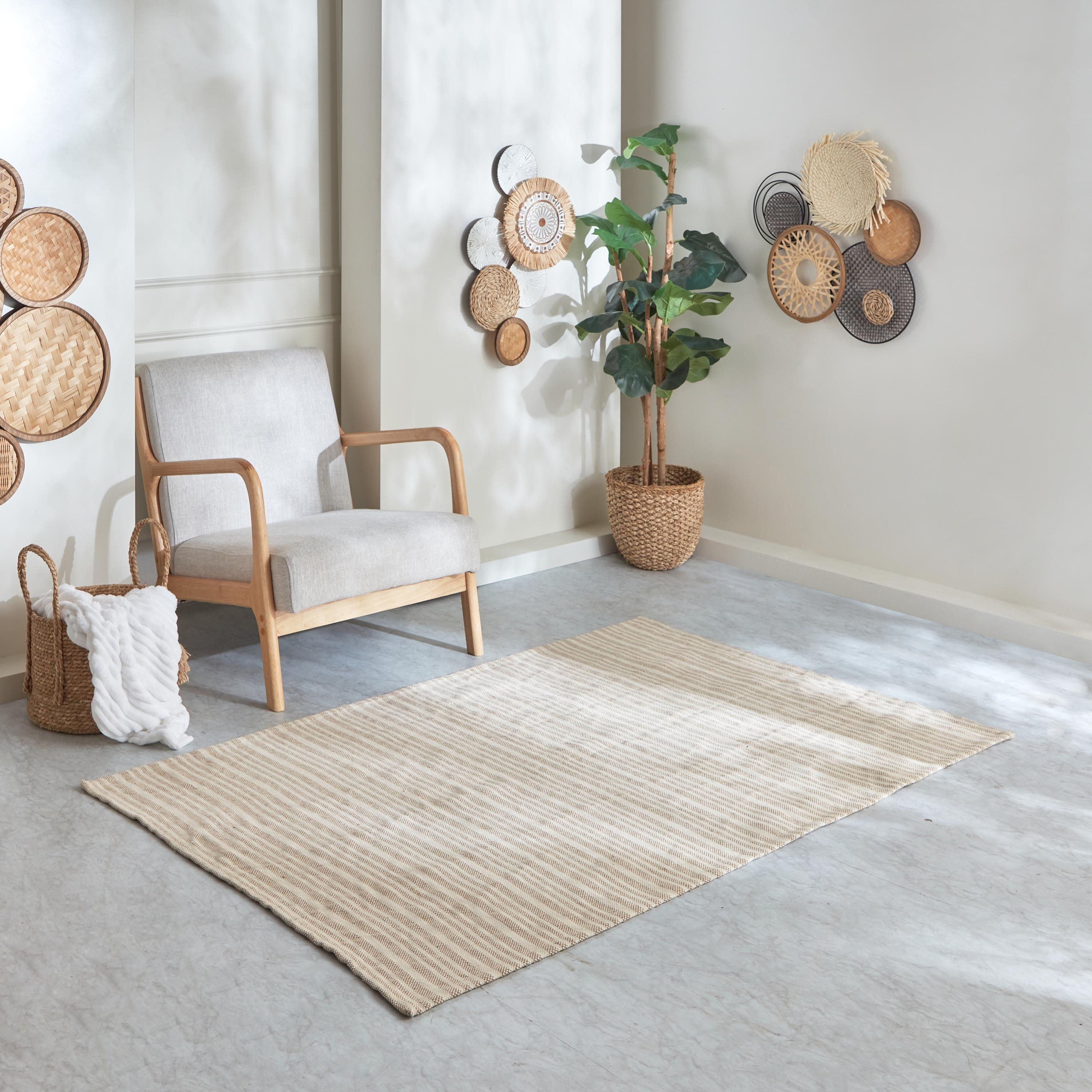 Textura Terreno Jute Cotton Dhurrie - 150x200 cm-hbxdecorandfurnishings-floorcoverings-rugs-image-1