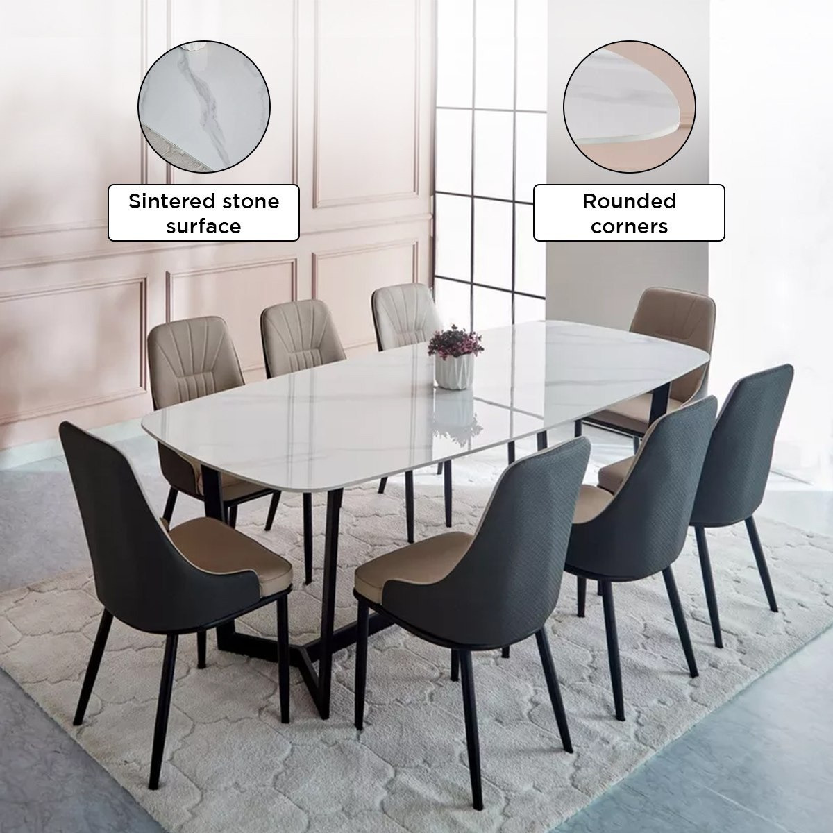 Barcelona 8-Seater Sintered Stone Dining Set-hbxfurniture-diningtablesandsets-diningsets-eightseater-image-6