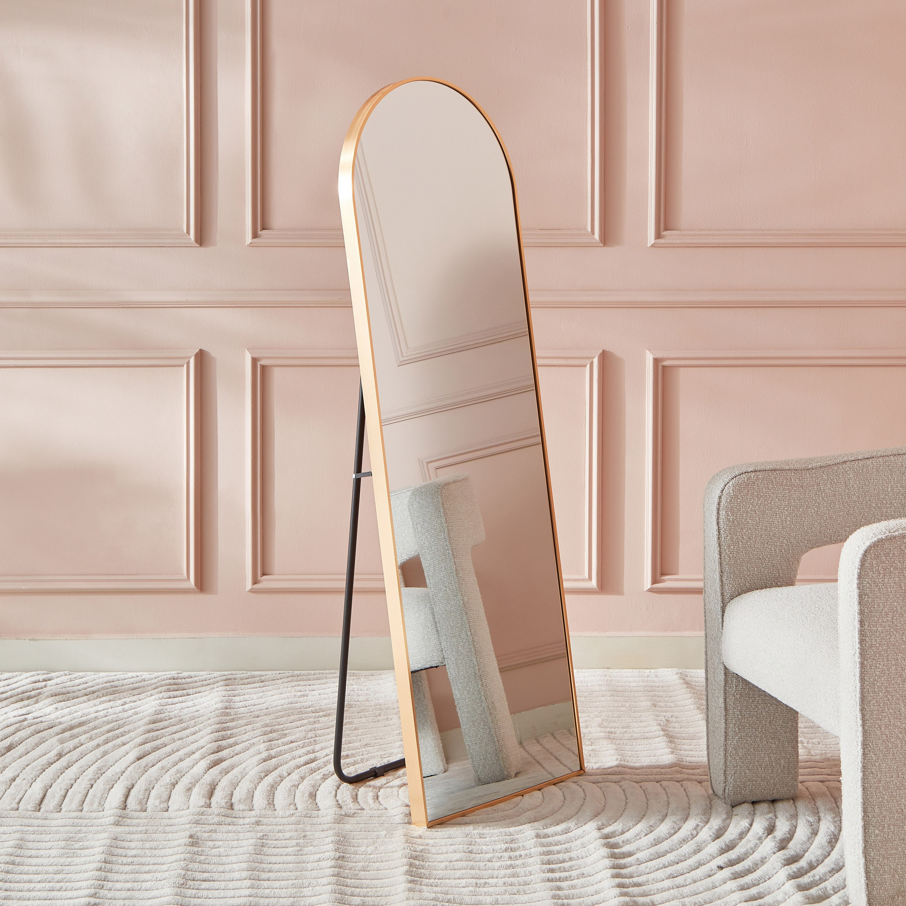 مرآة قائمة بإطار ألومنيوم كبير من رضا - 50x150 سم-hbxhomeware-hbxdecorandfurnishings-image-1