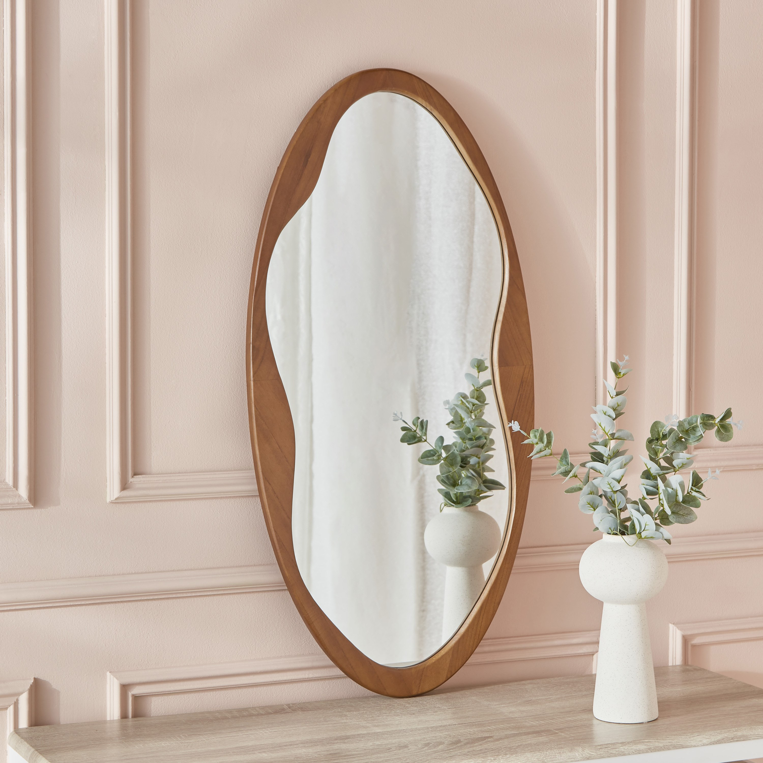 مرآة بإطار خشب من رضا - 50x100 سم-hbxhomeware-hbxdecorandfurnishings-image-1