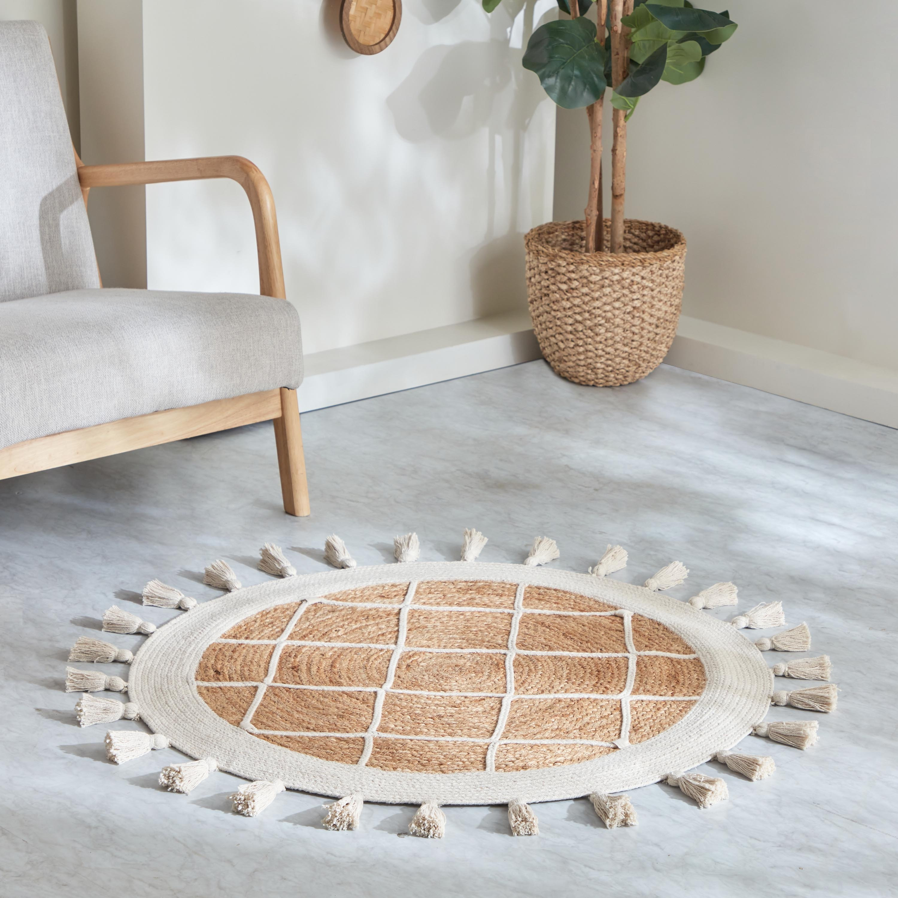 Eco Handmade Round Jute Rug - 90 cm-hbxdecorandfurnishings-floorcoverings-rugs-image-1